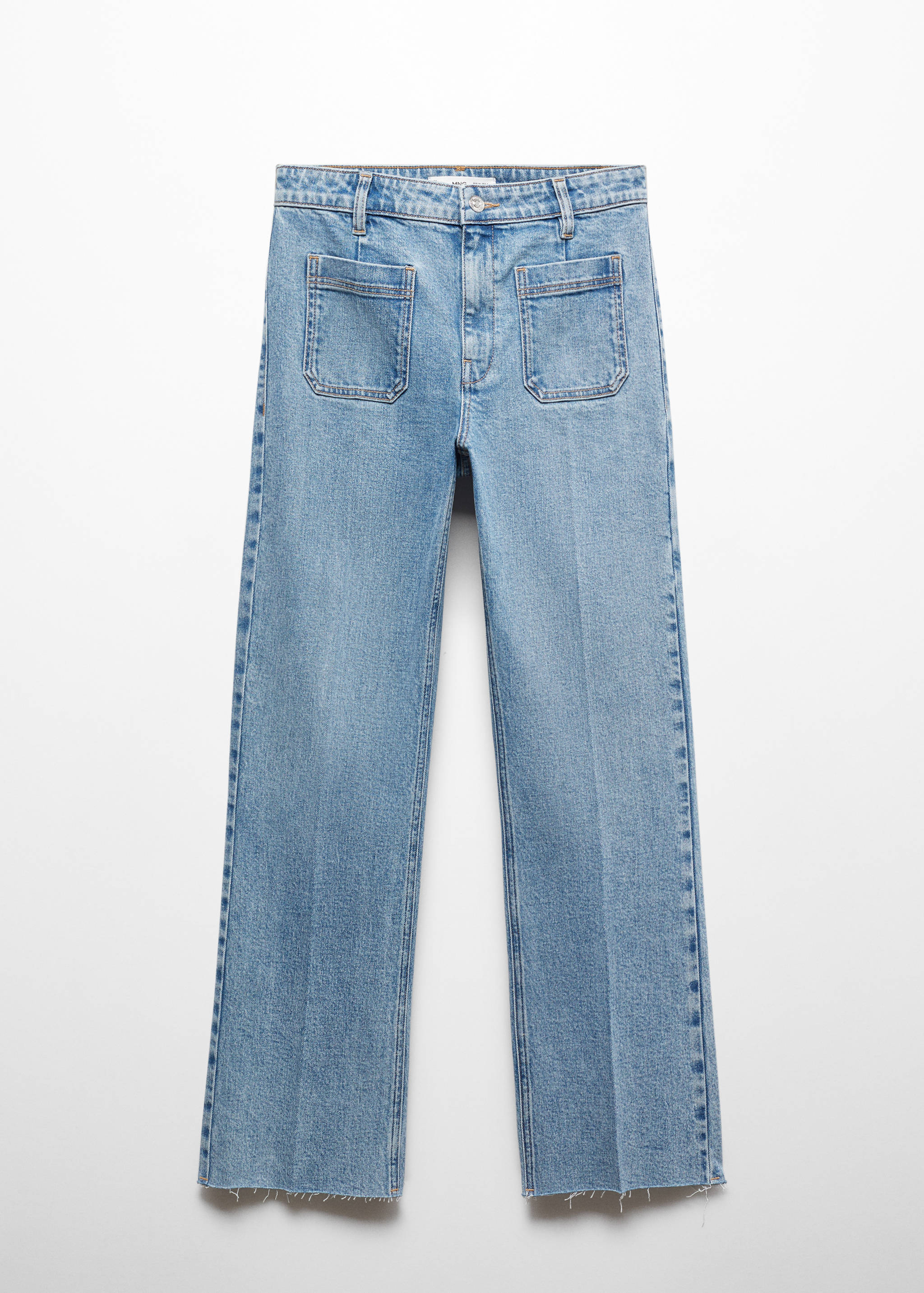 Flared cropped jeans with pockets - Article without model