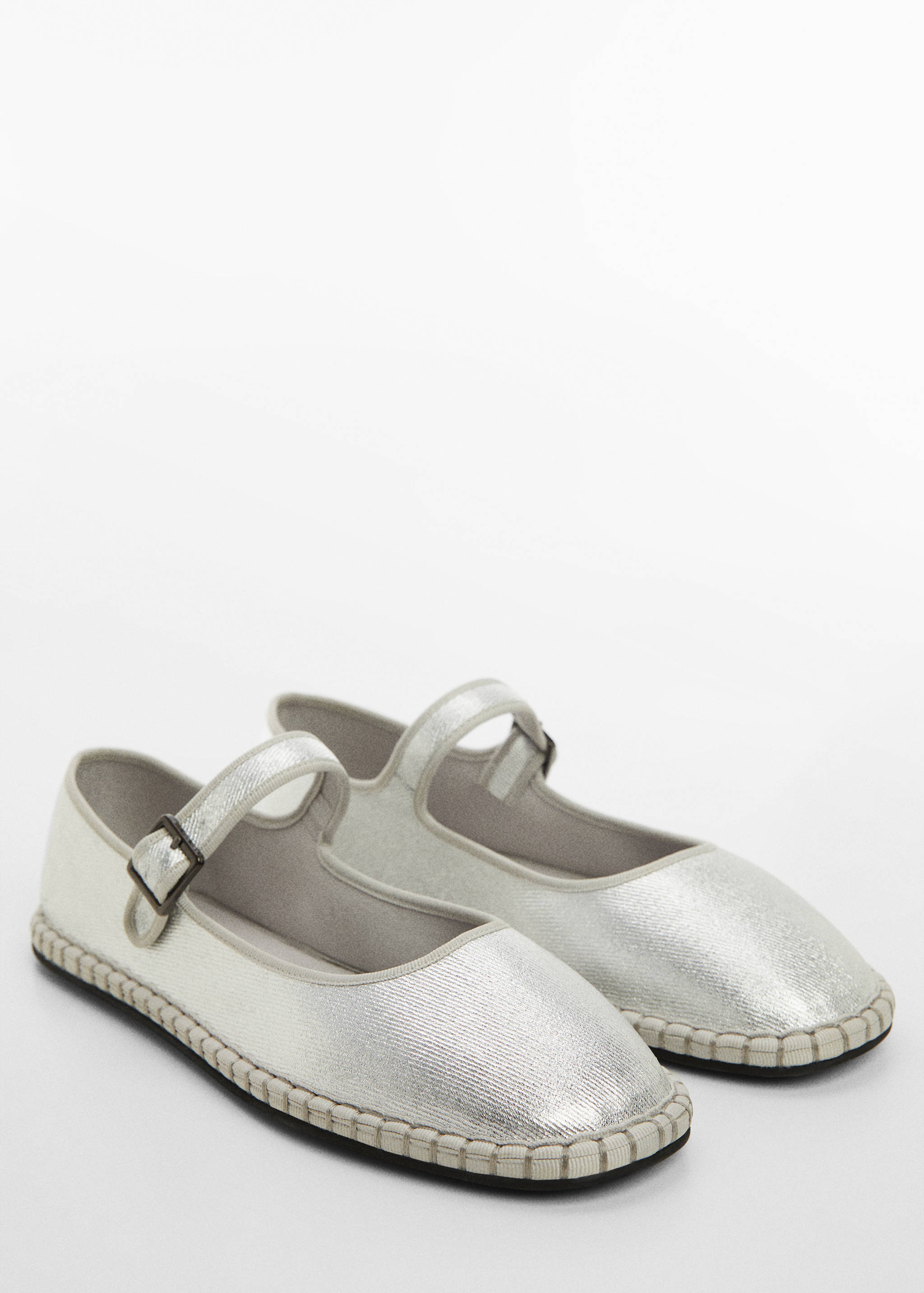Metallic strip ballerinas - Medium plane