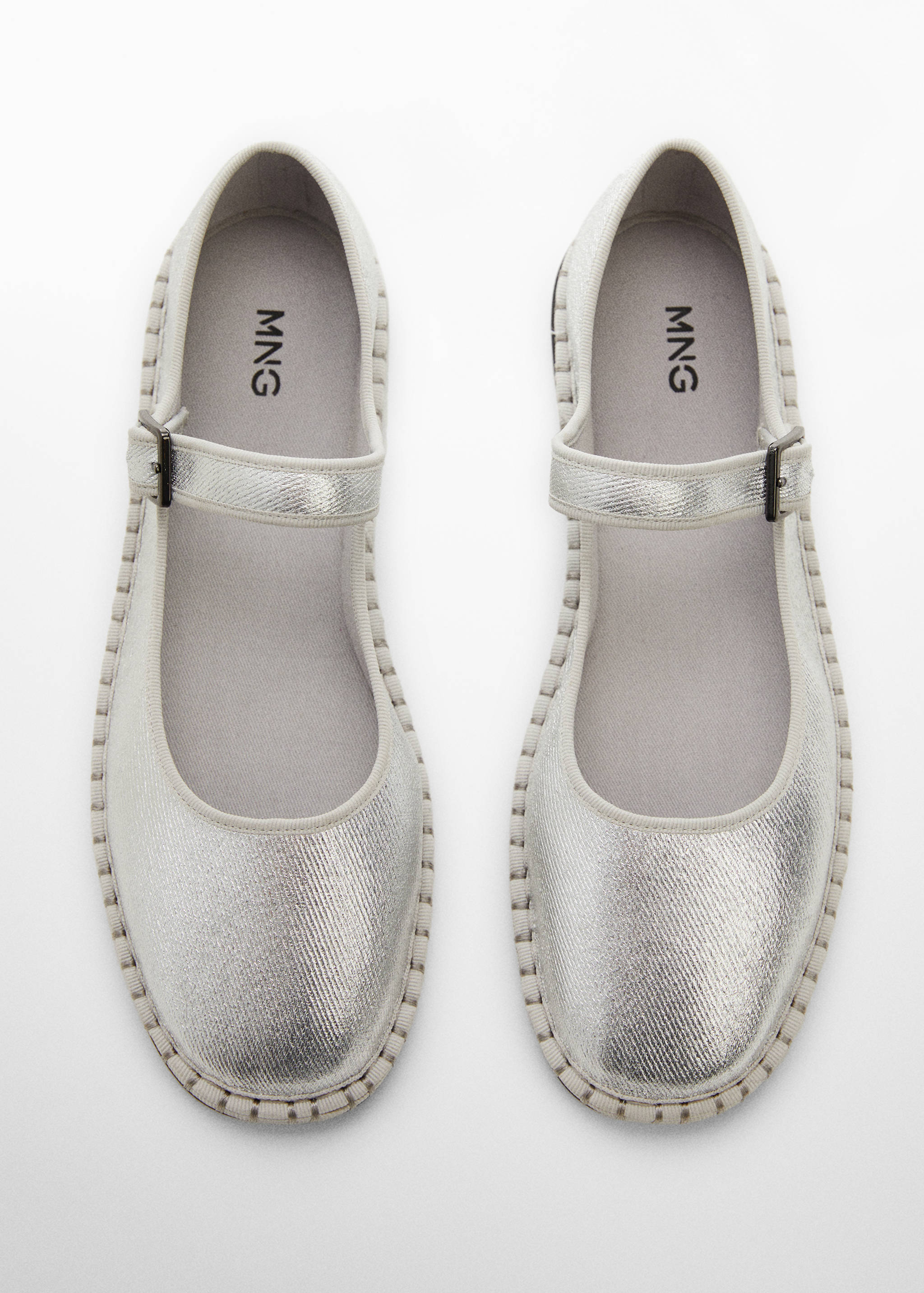 Metallic strip ballerinas - Details of the article 2