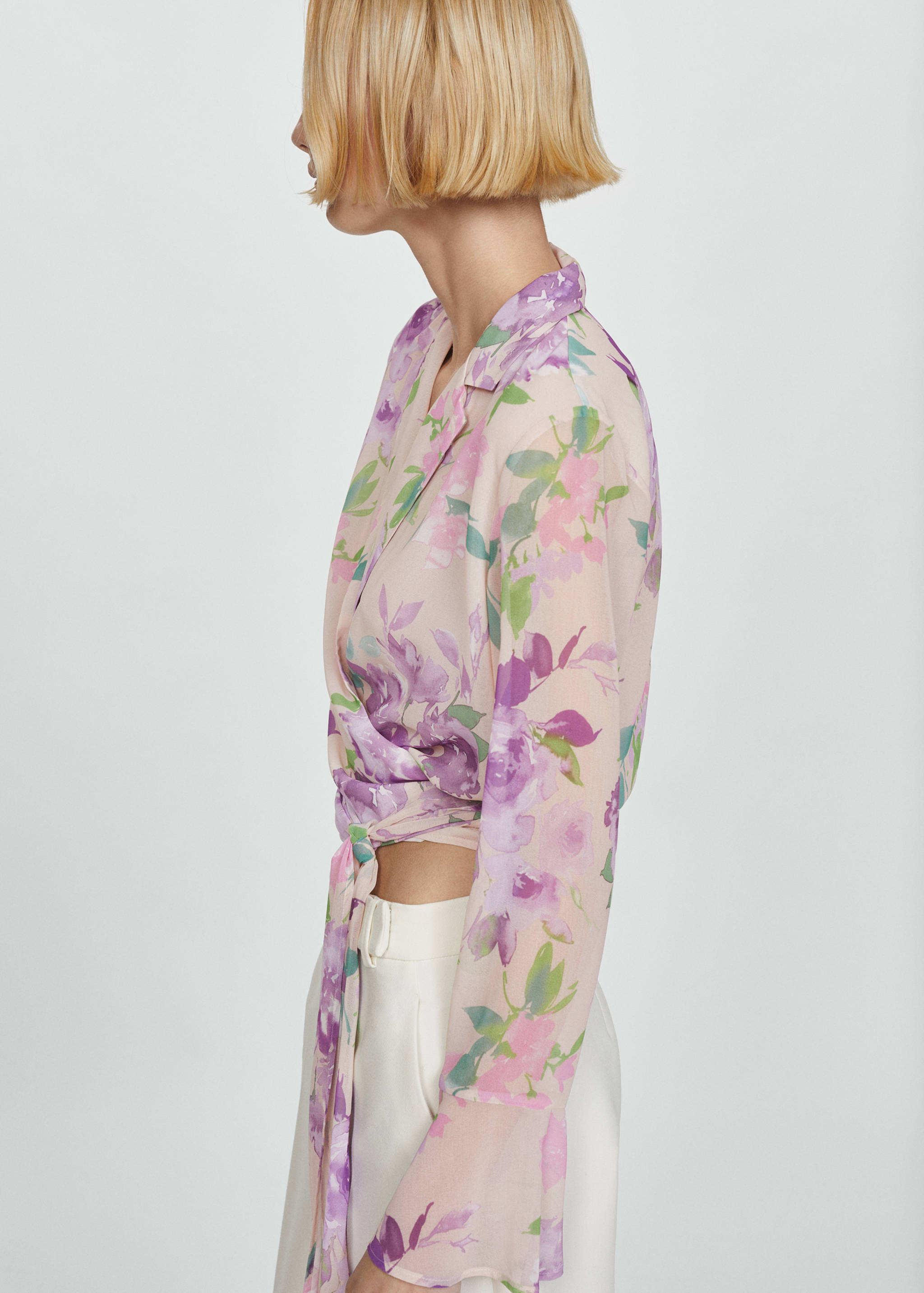 Floral print crossover blouse - Medium plane