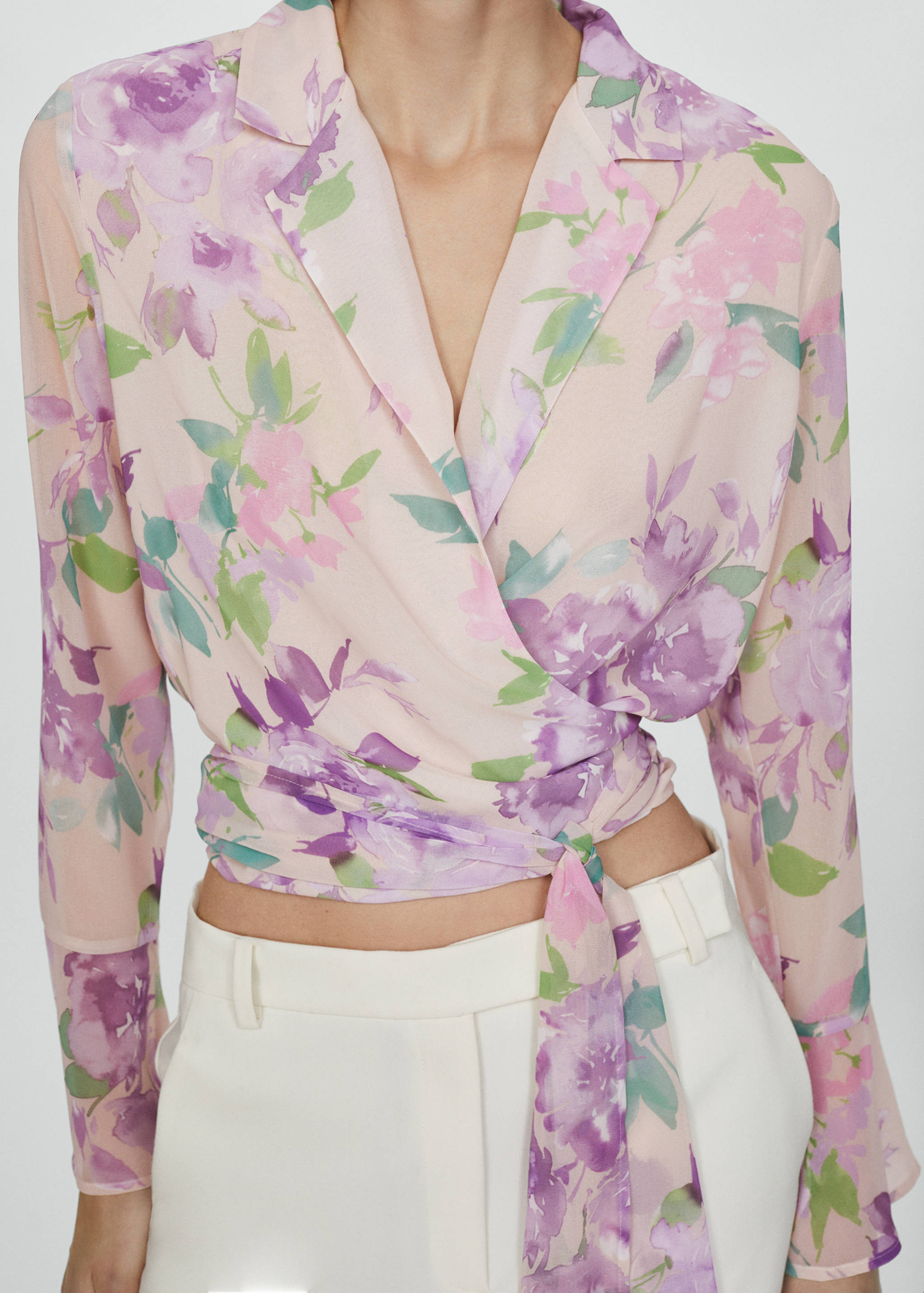 Floral print crossover blouse - Details of the article 6