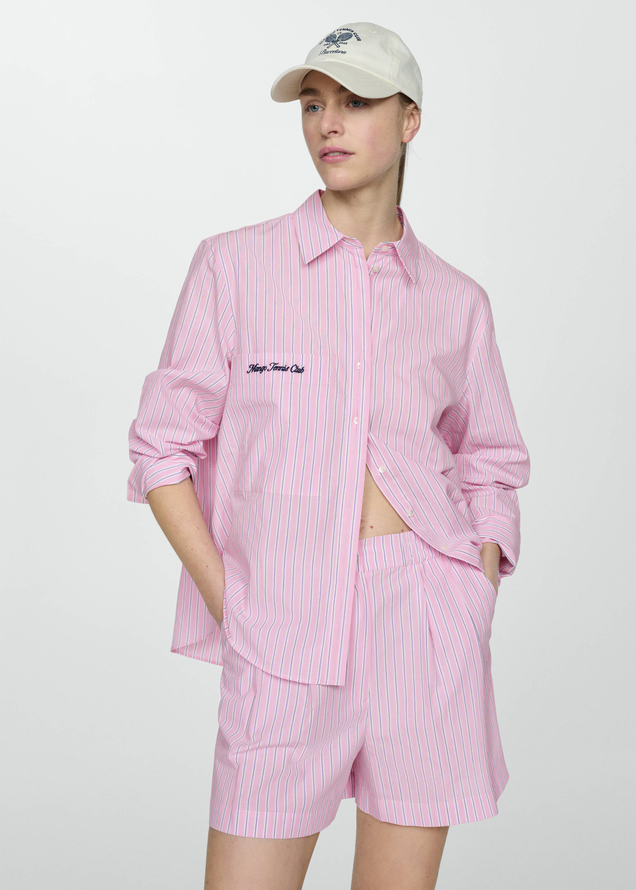 Striped cotton shorts - Medium plane