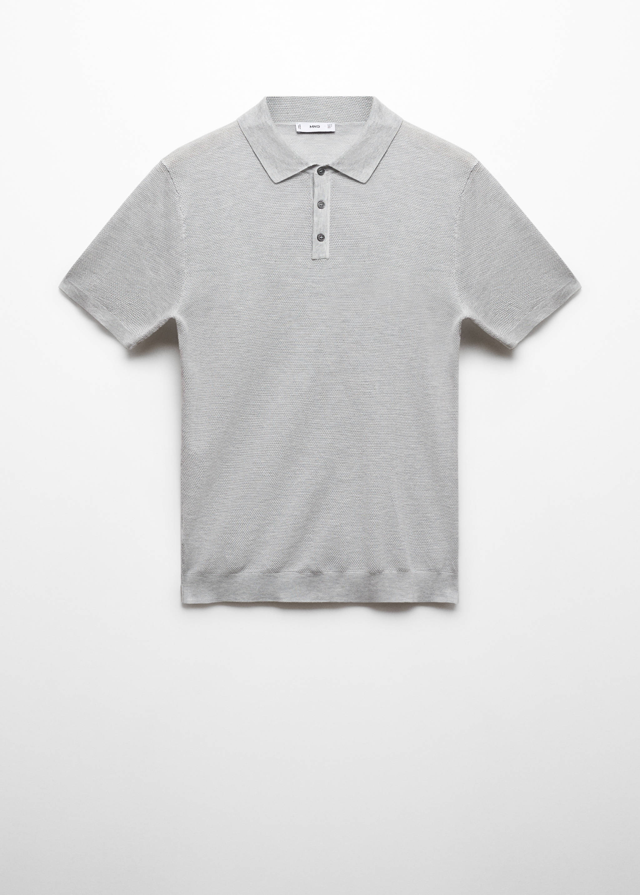 Buttoned micro-structure knitted polo shirt - Article without model