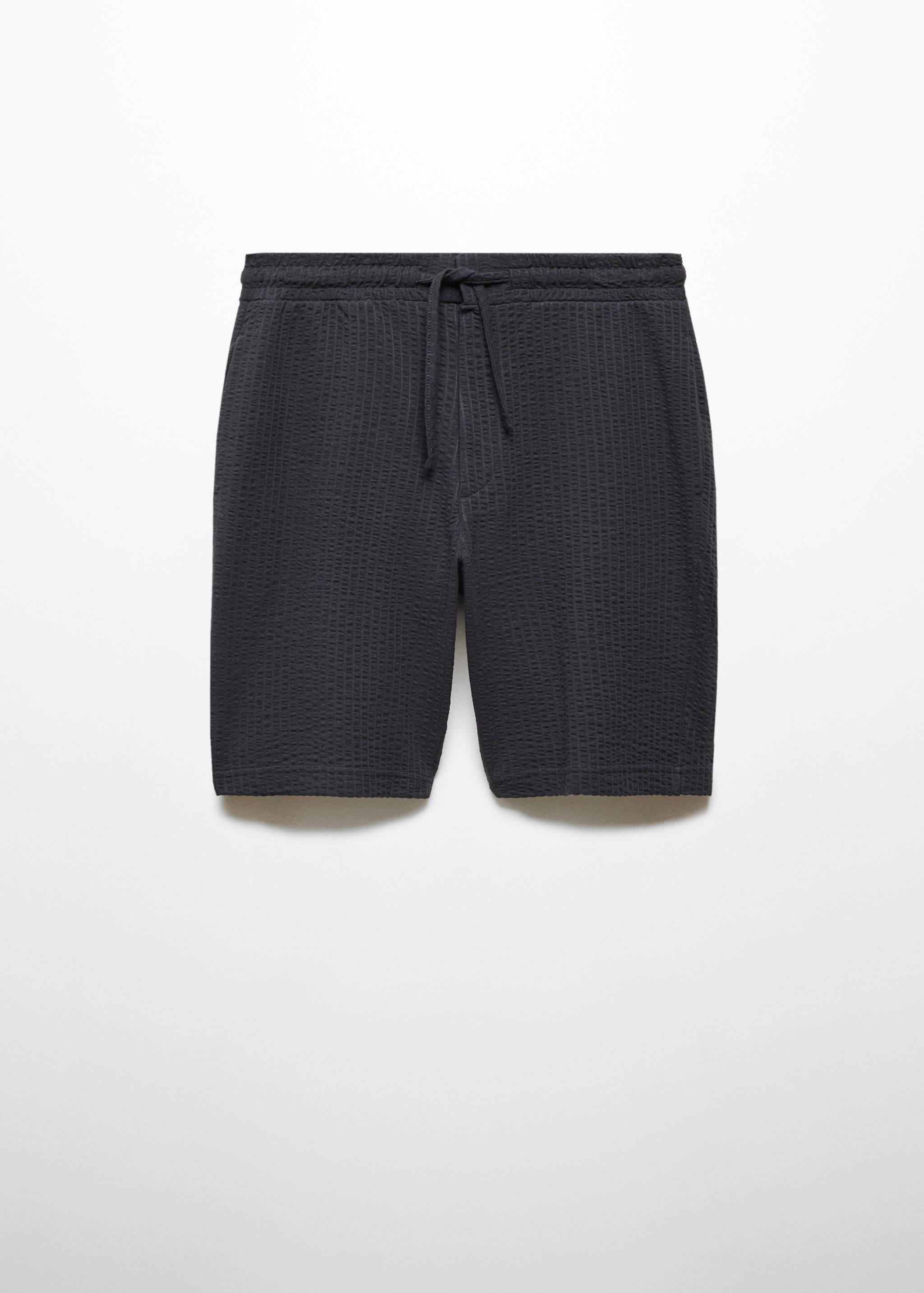 Cotton seersucker bermuda shorts with drawstring - Article without model