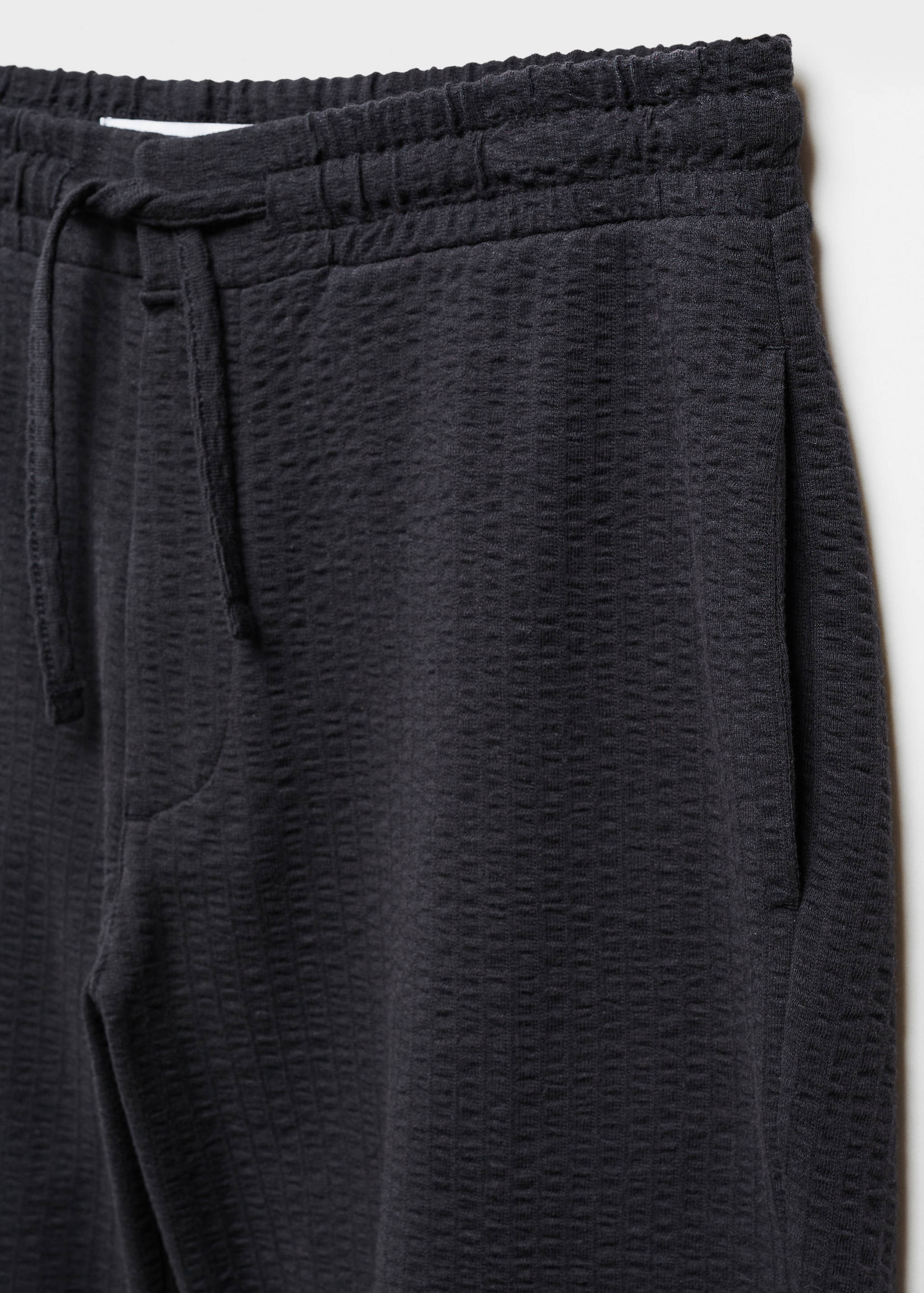 Cotton seersucker bermuda shorts with drawstring - Details of the article 8