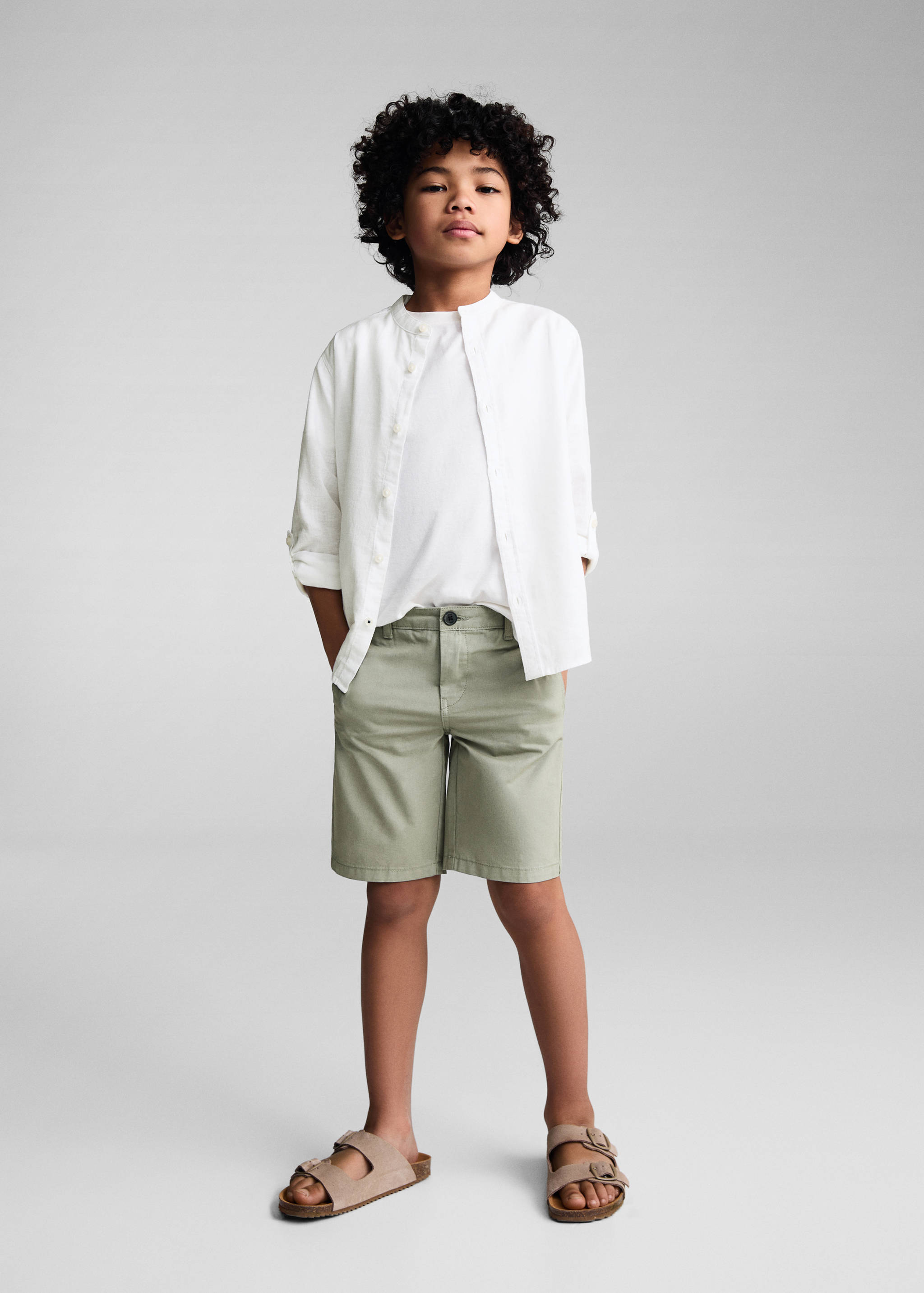 Bermuda slim-fit chino coton - Plan général