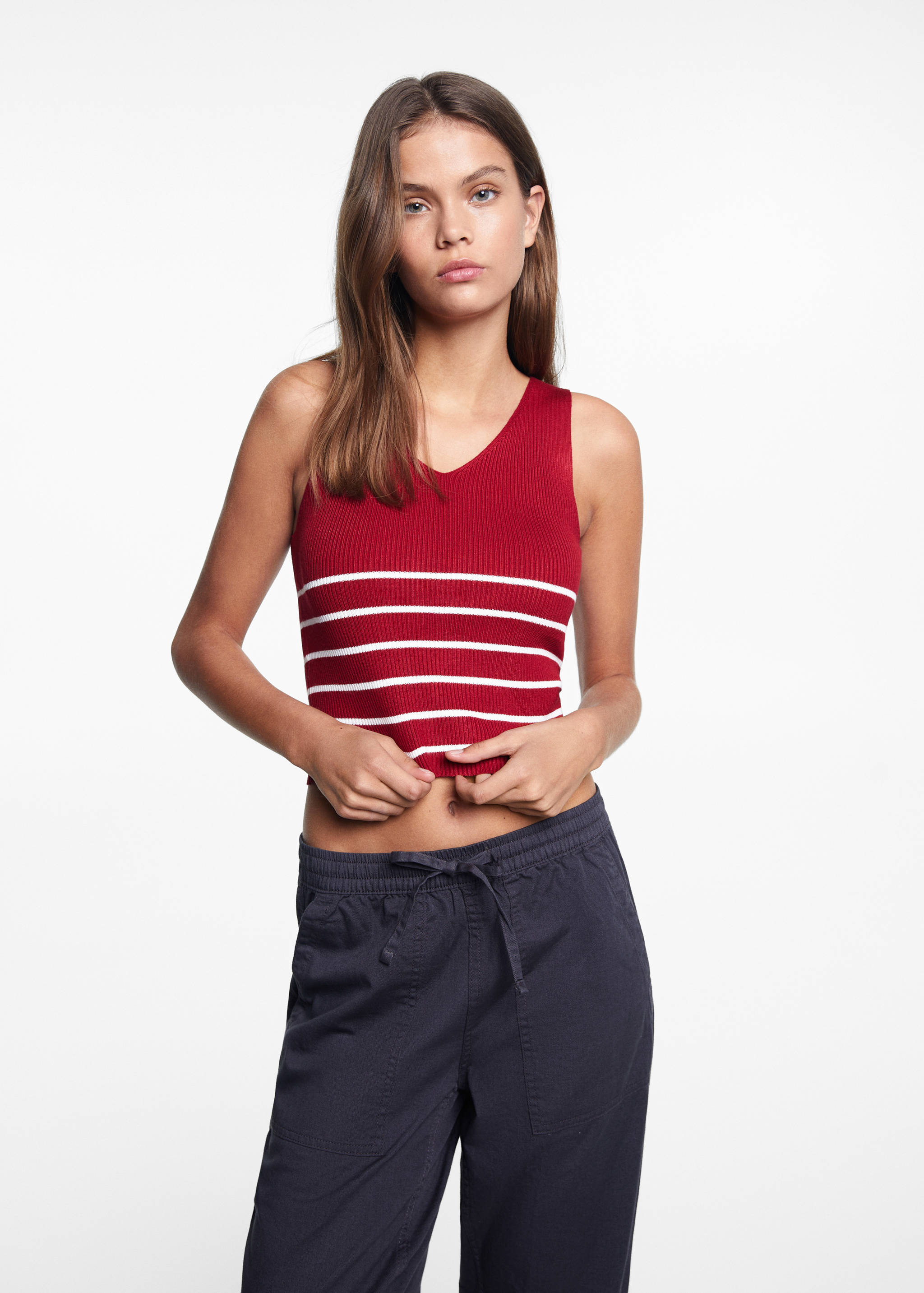 Striped strapless top - Medium plane