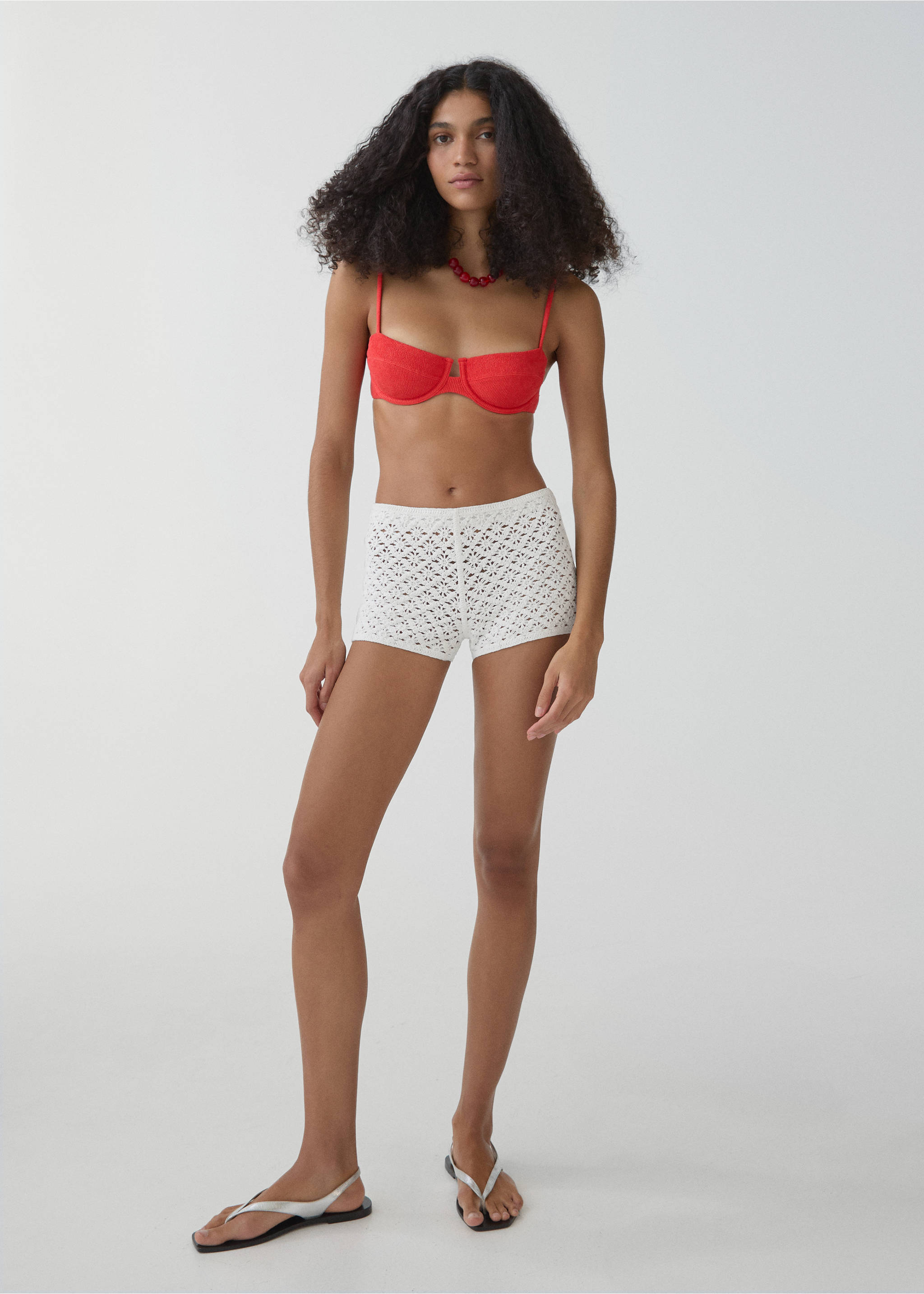 Crochet shorts - General plane, Ecru. Ref: 67096736-00.