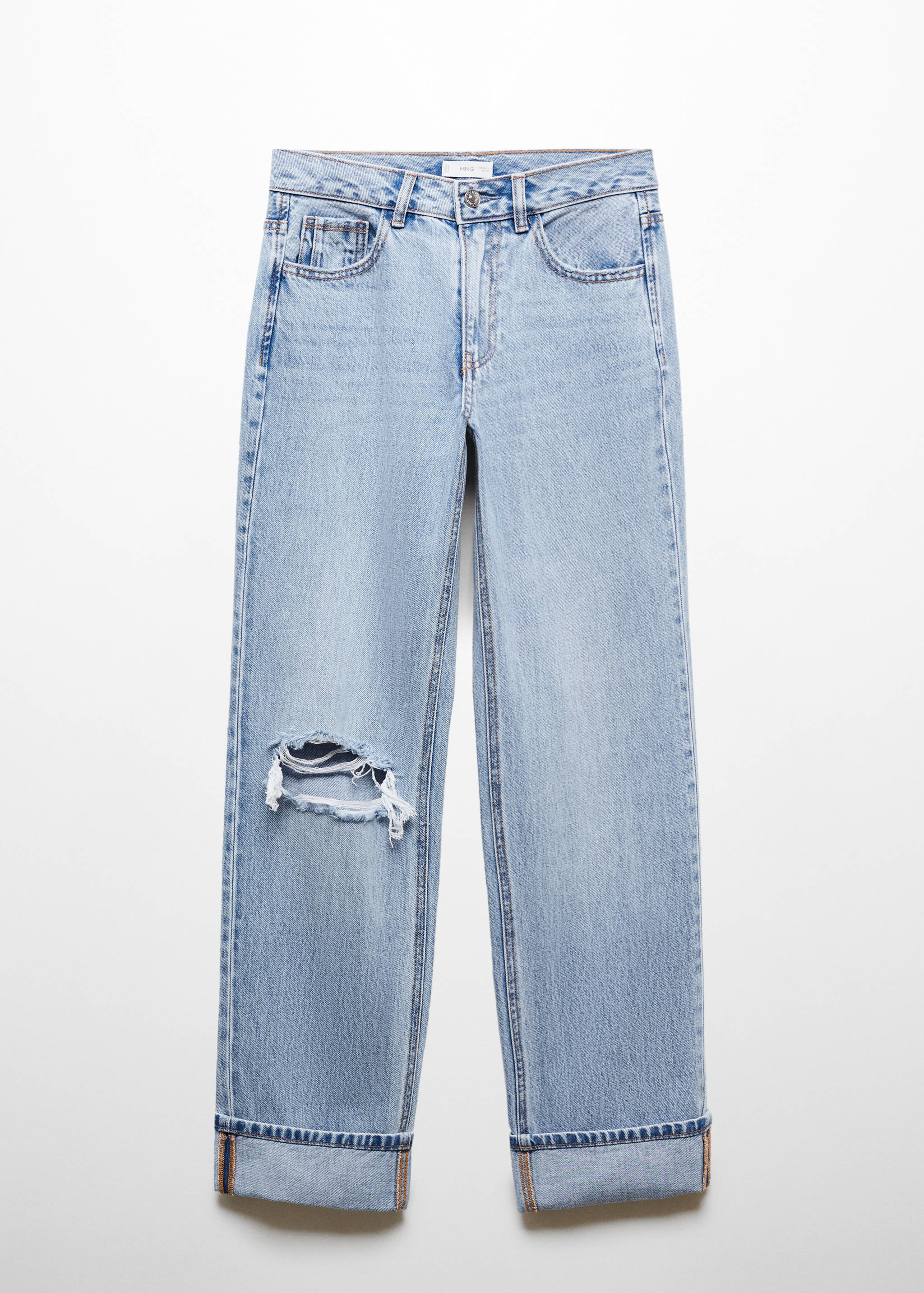 Jean déchiré bas à revers - Article sans modèle