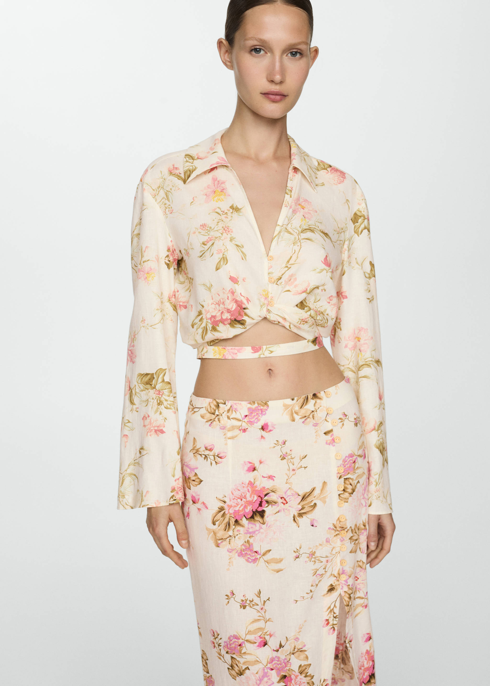 Linen skirt with slit - Details of the article 2