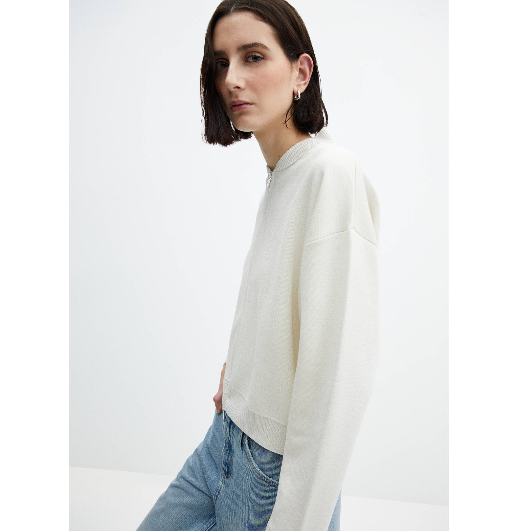 Zipped knit cardigan - Medium plane