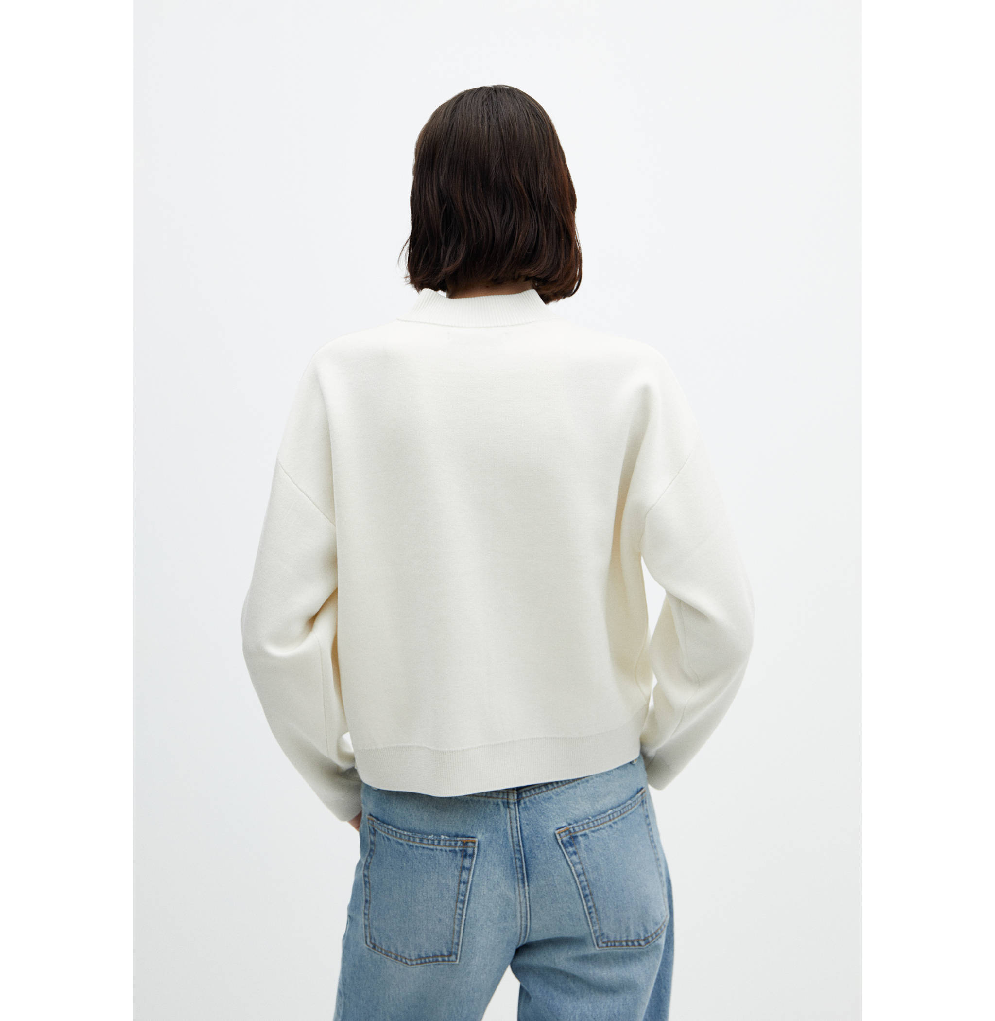 Zipped knit cardigan - Reverse of the article