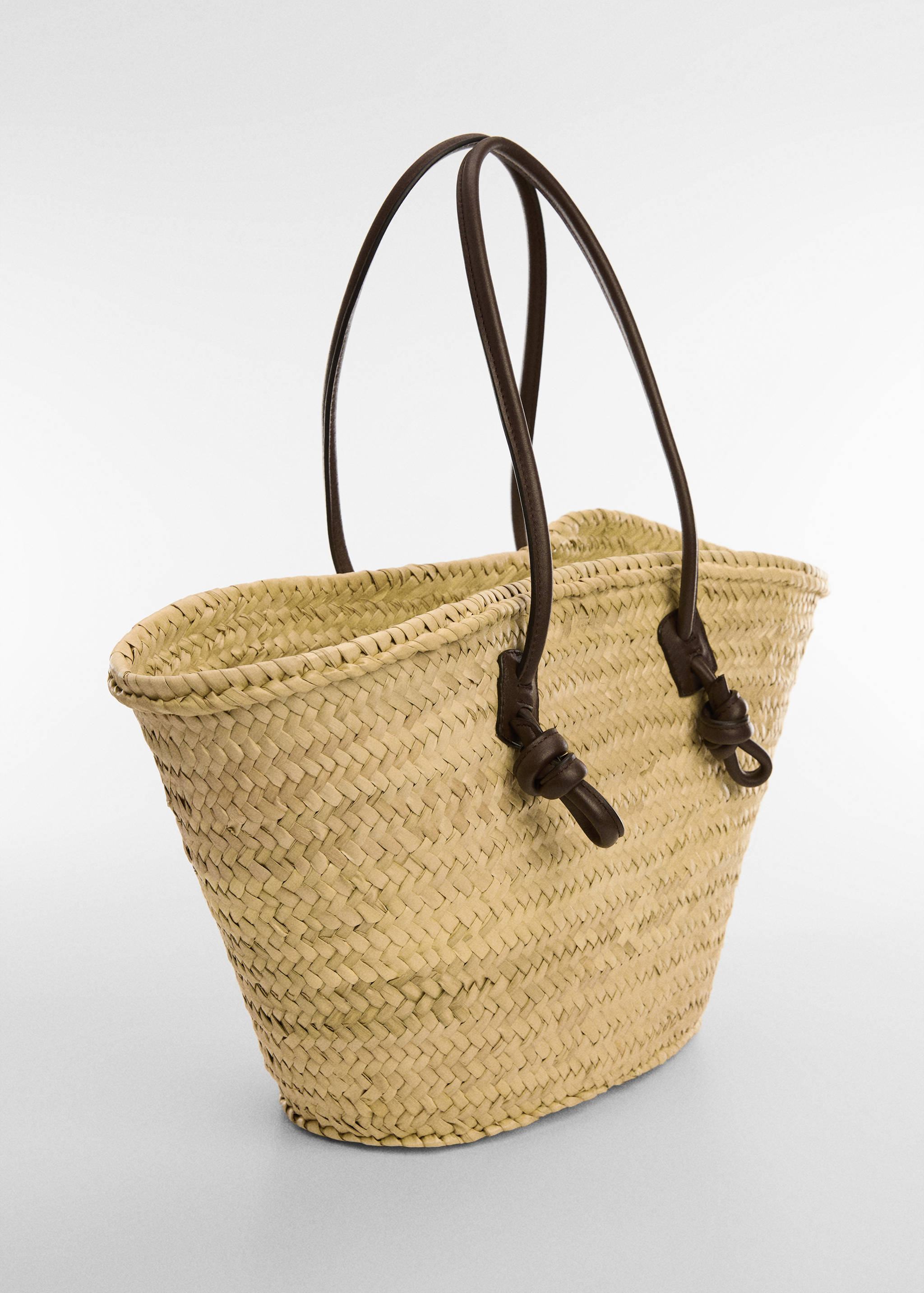 Leather basket bag - Medium plane