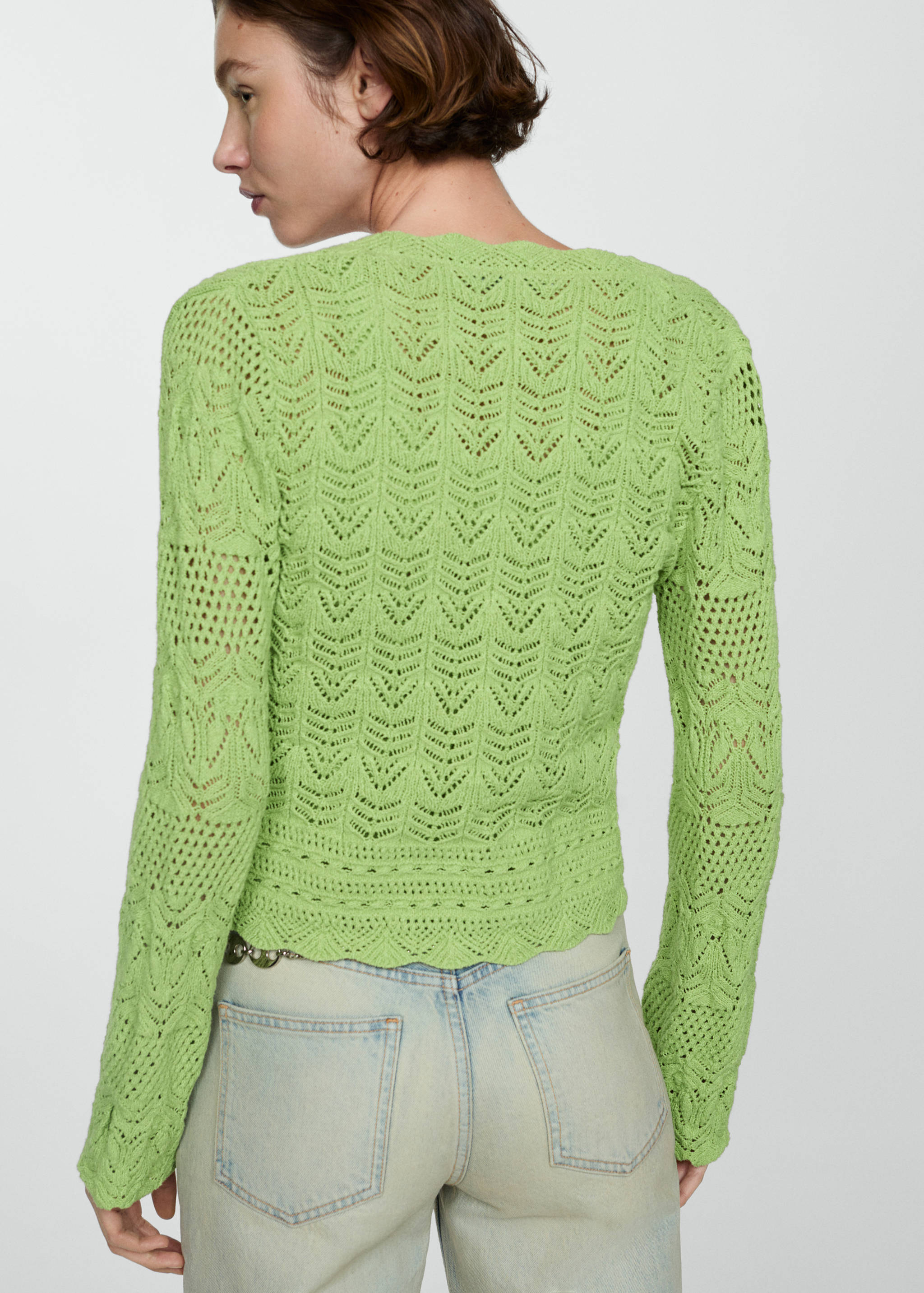 Кардиган с перфорацией - Обратная сторона изделия