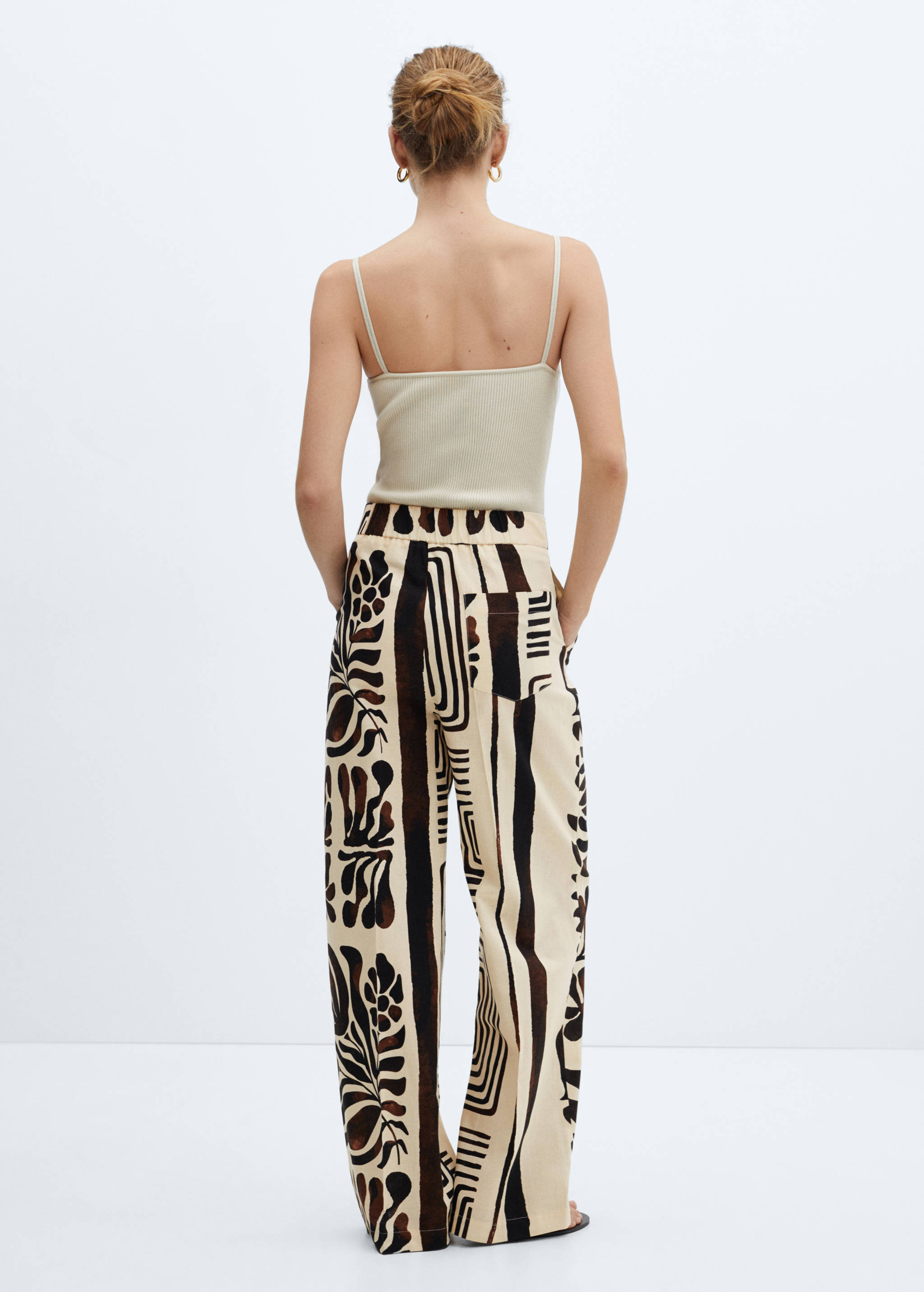 Printed cotton trousers - Reverse of the article