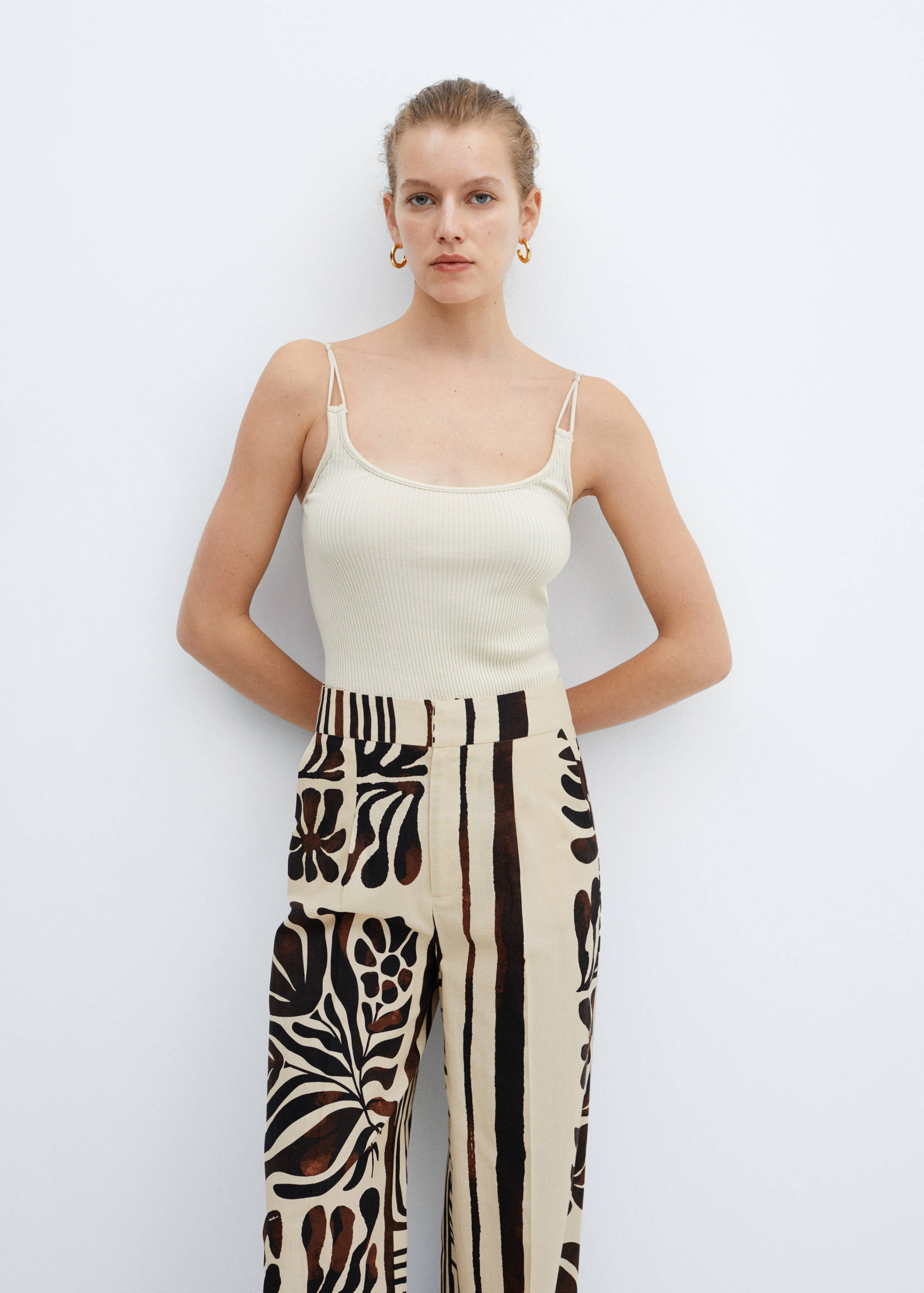 Printed cotton trousers - Details of the article 1