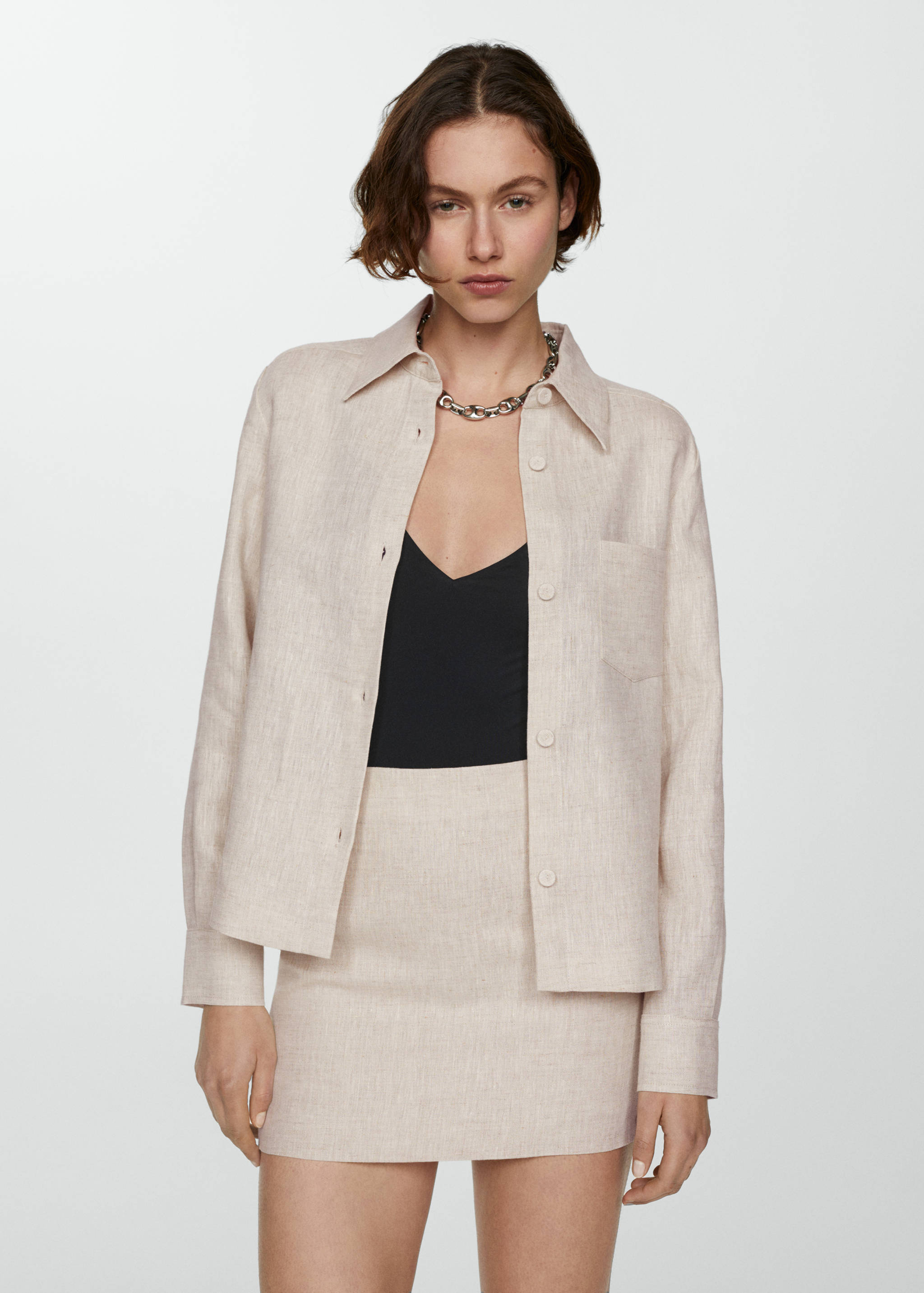 Рубашка 100% лен - Средний план