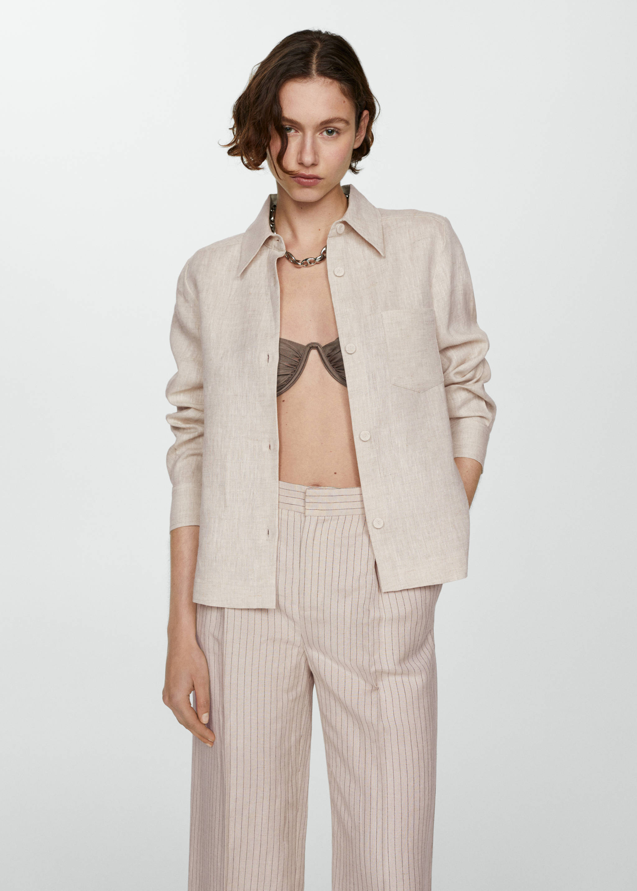 Рубашка 100% лен - Деталь изделия 2