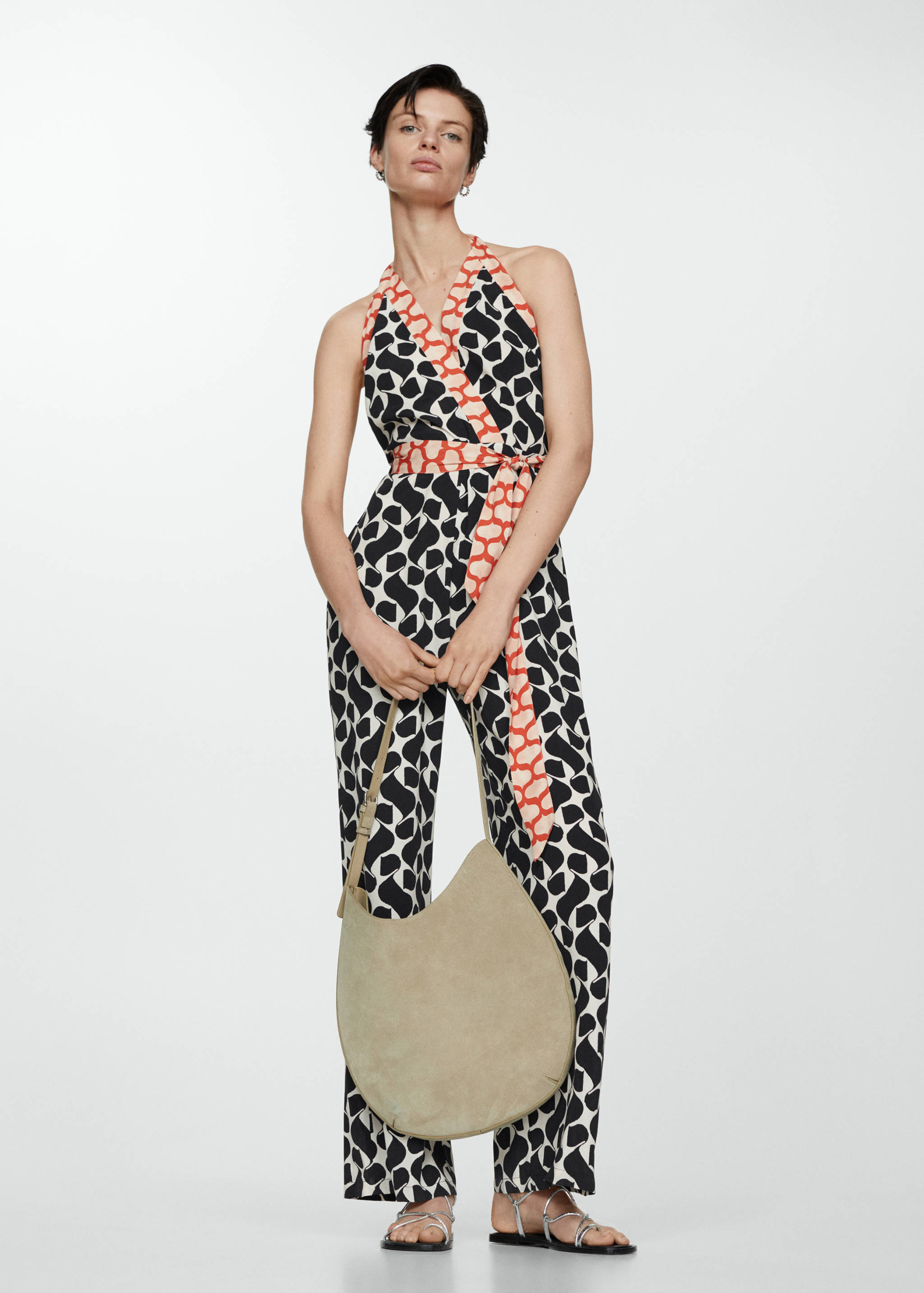 Printed jumpsuit with bow - General plane