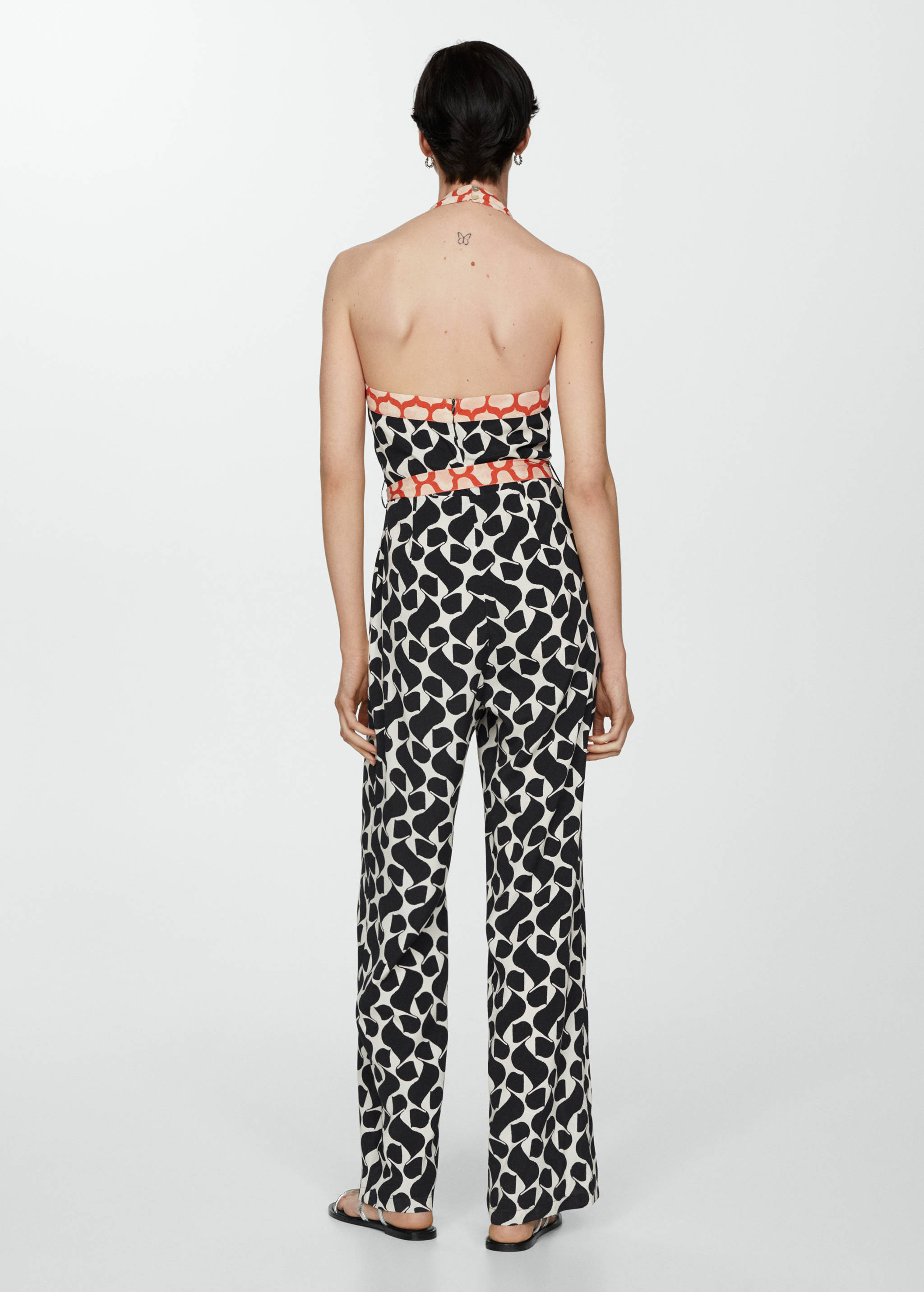 Printed jumpsuit with bow - Reverse of the article