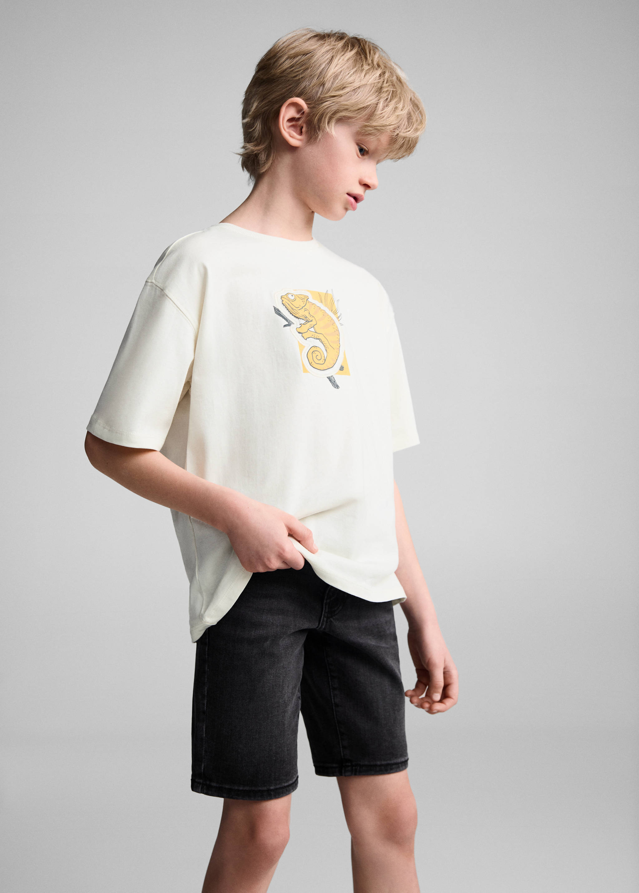 Bermudas vaqueras slim fit - Plano medio