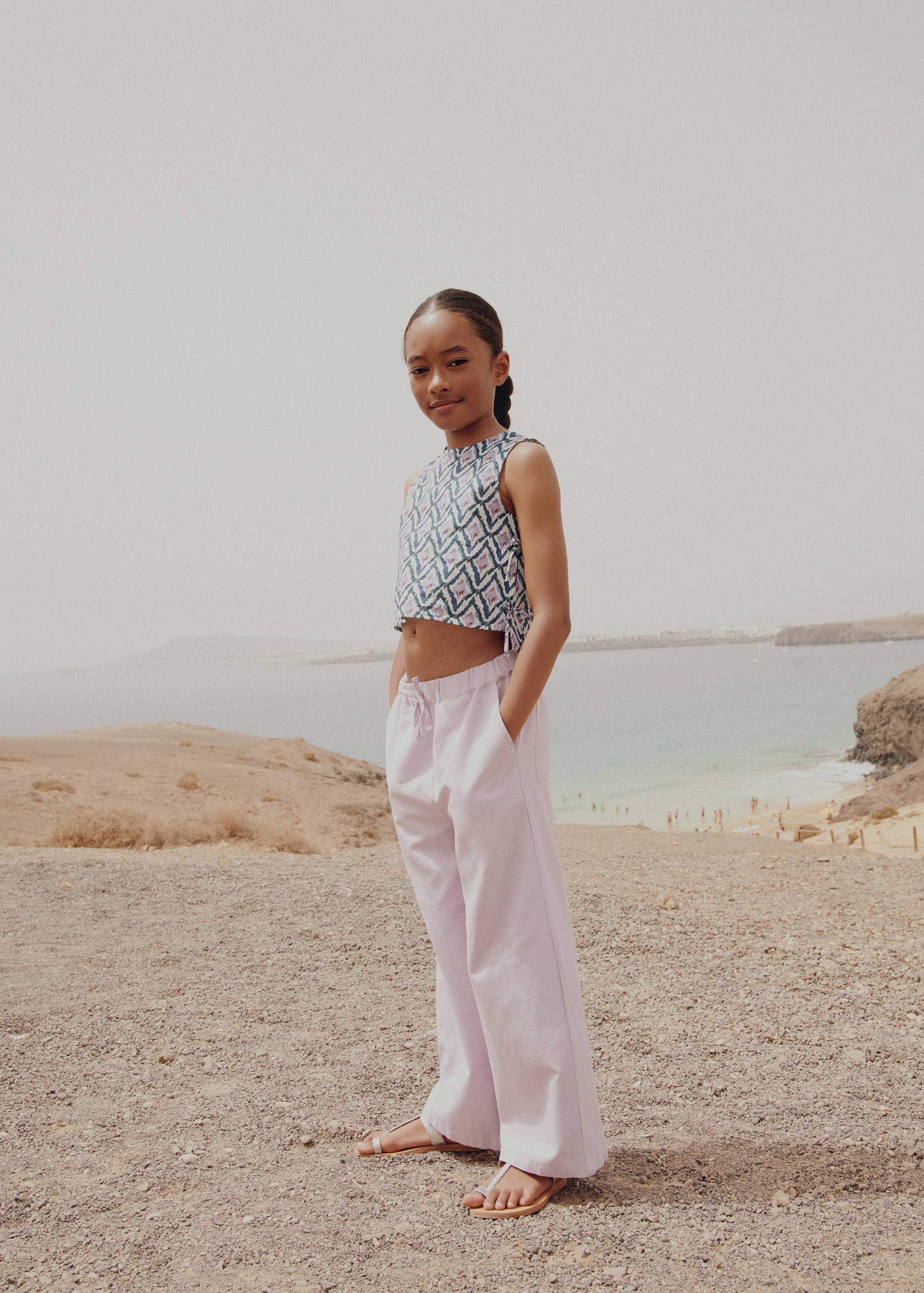 Wide leg linen trousers - Details of the article 5