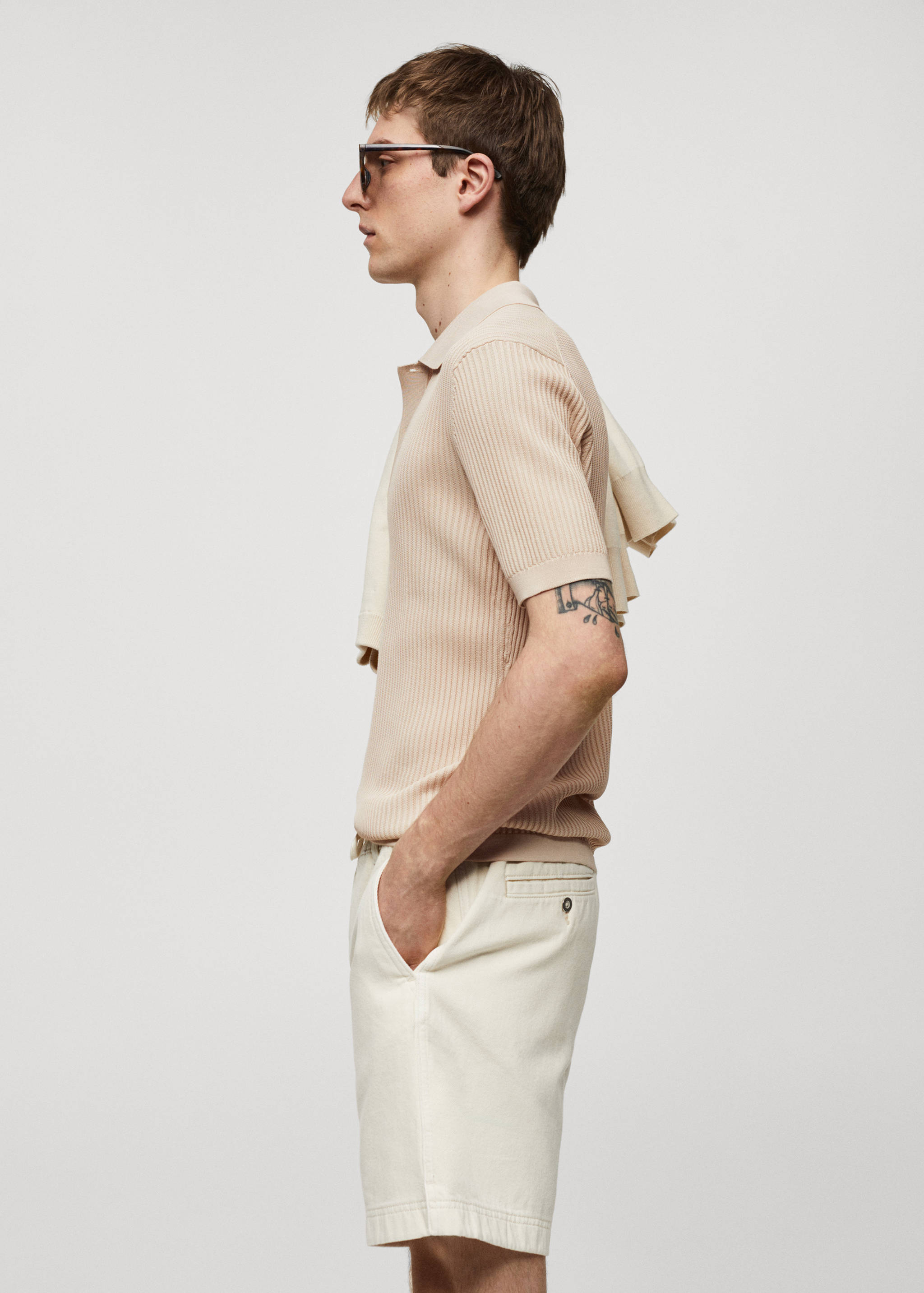 Knit cotton polo shirt - Details of the article 2