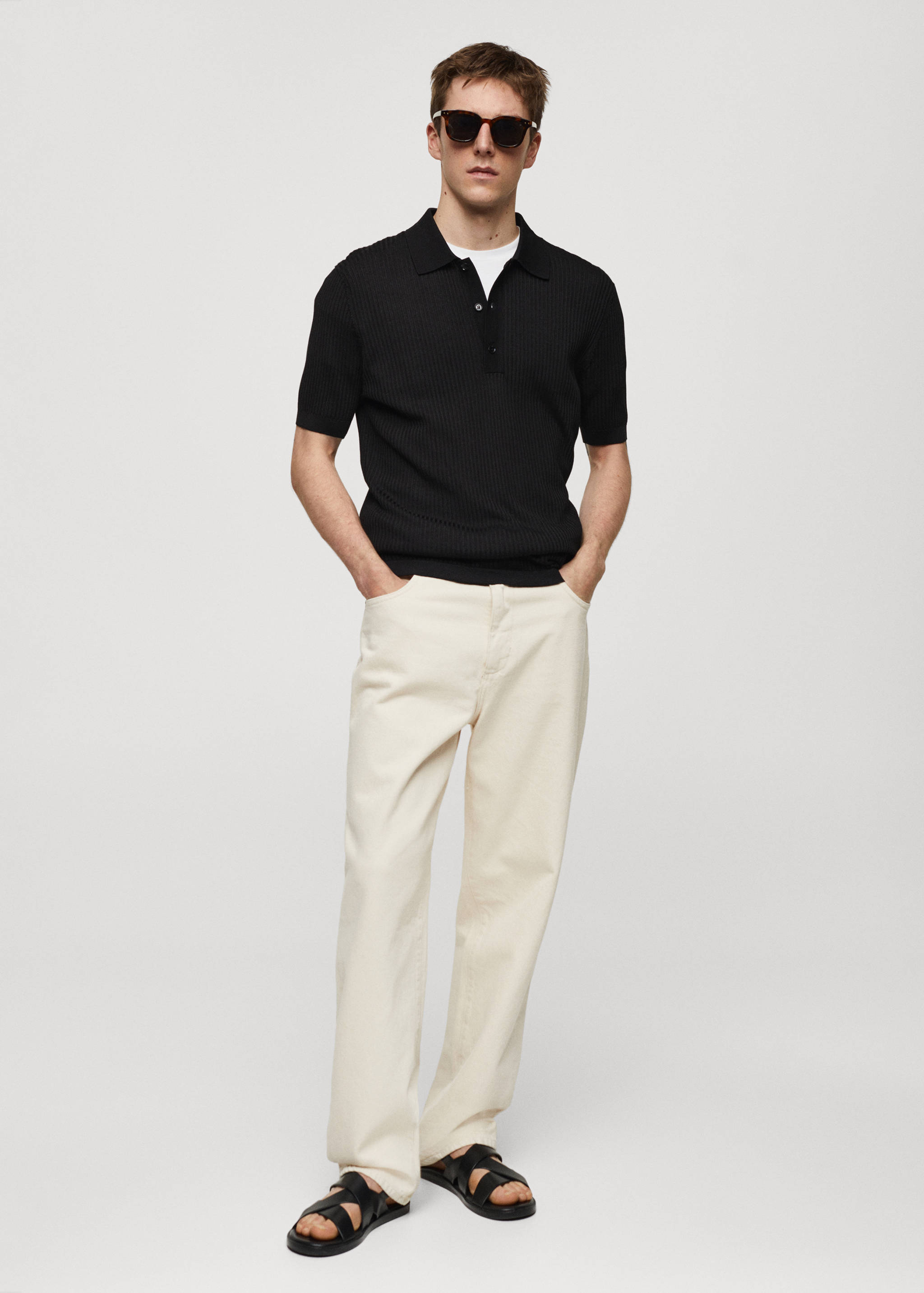 Knit cotton polo shirt - General plane