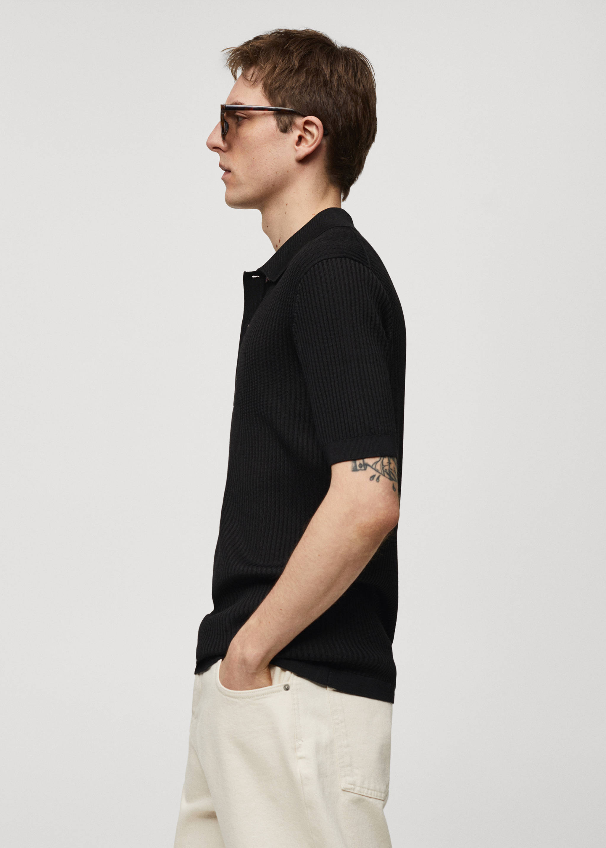 Knit cotton polo shirt - Details of the article 2