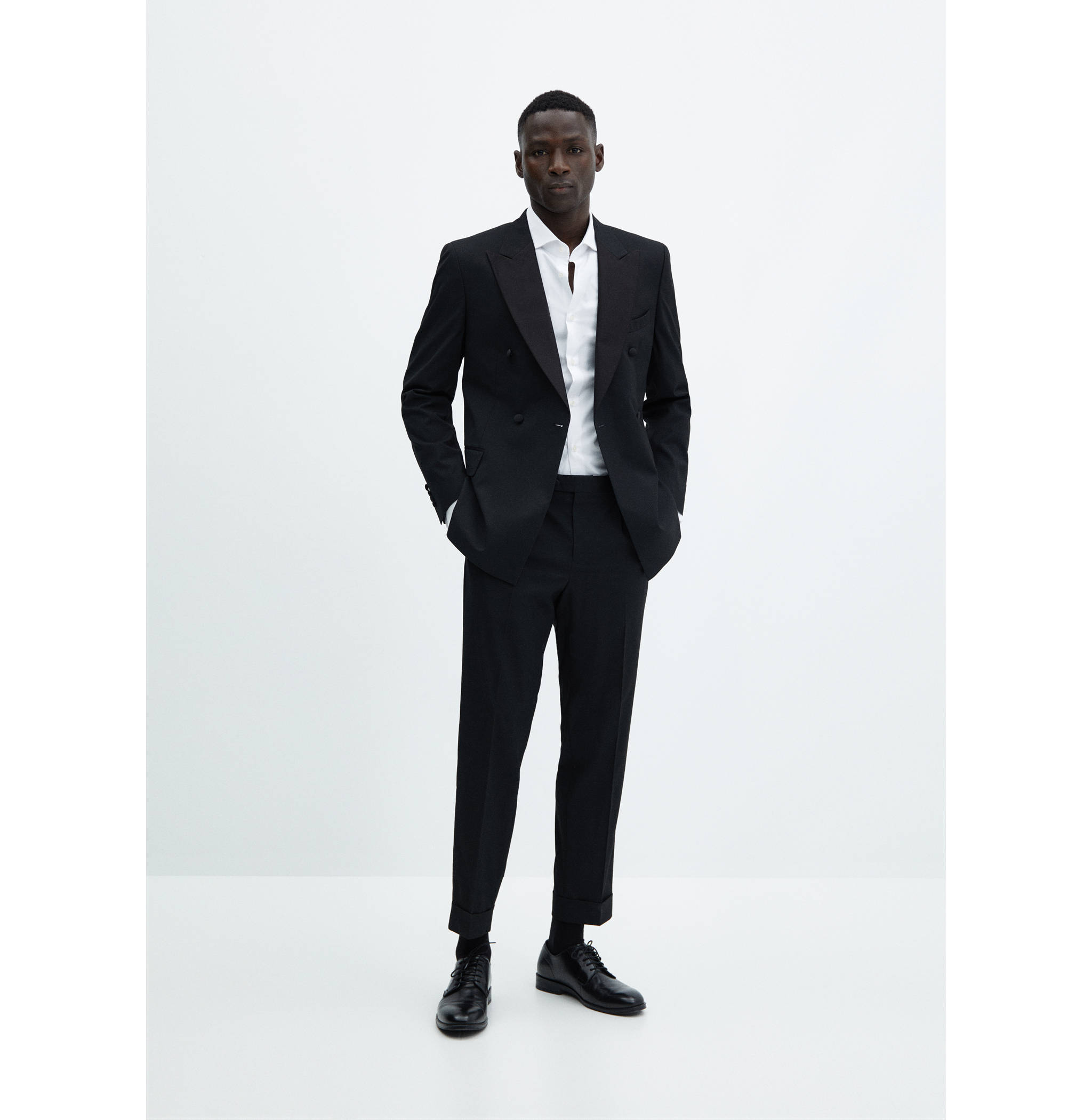 Slim-fit stretch suit trousers - General plane