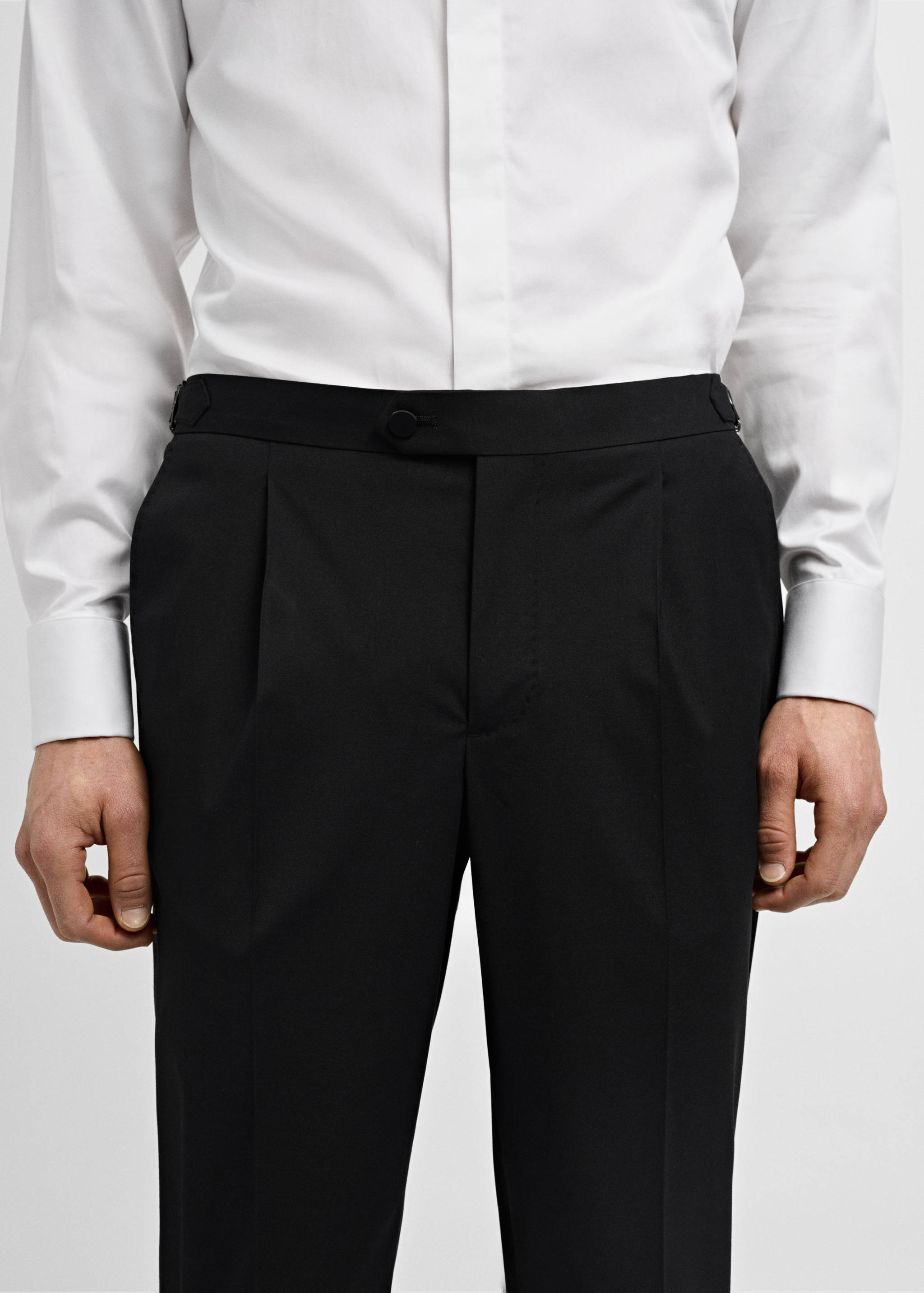 Slim-fit stretch suit trousers - Details of the article 1