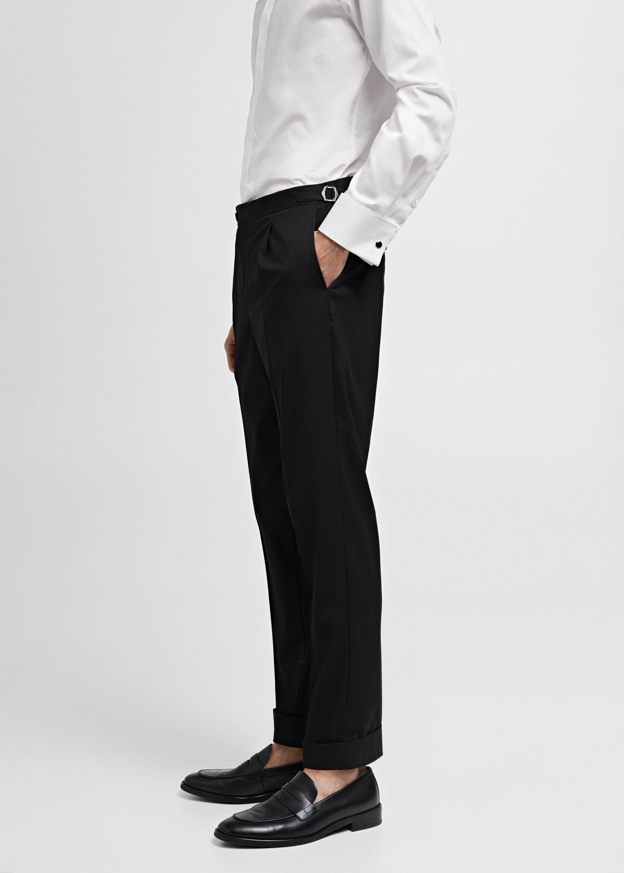 Slim-fit stretch suit trousers - Details of the article 2