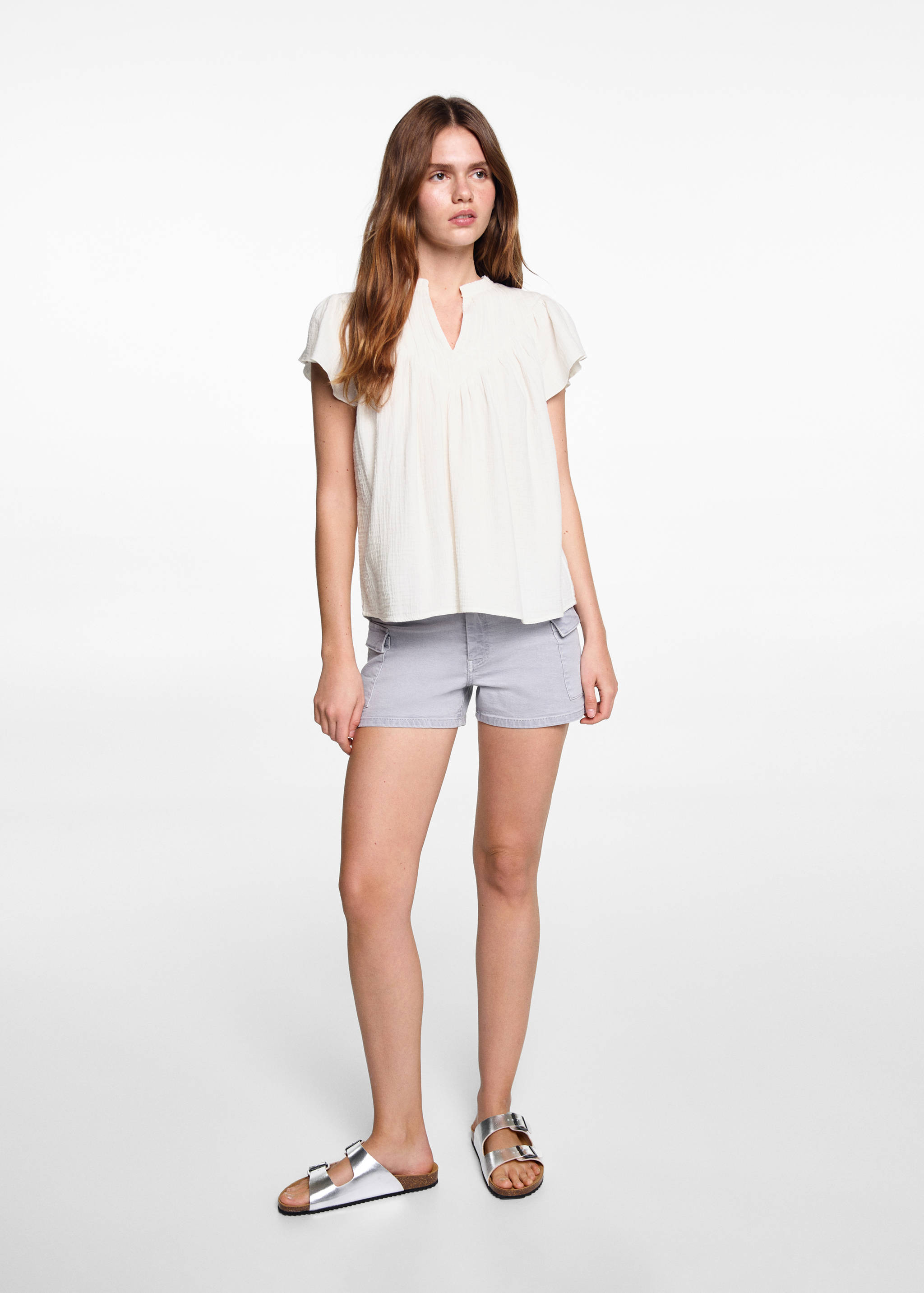Blouse coton tissu plissé - Plan général