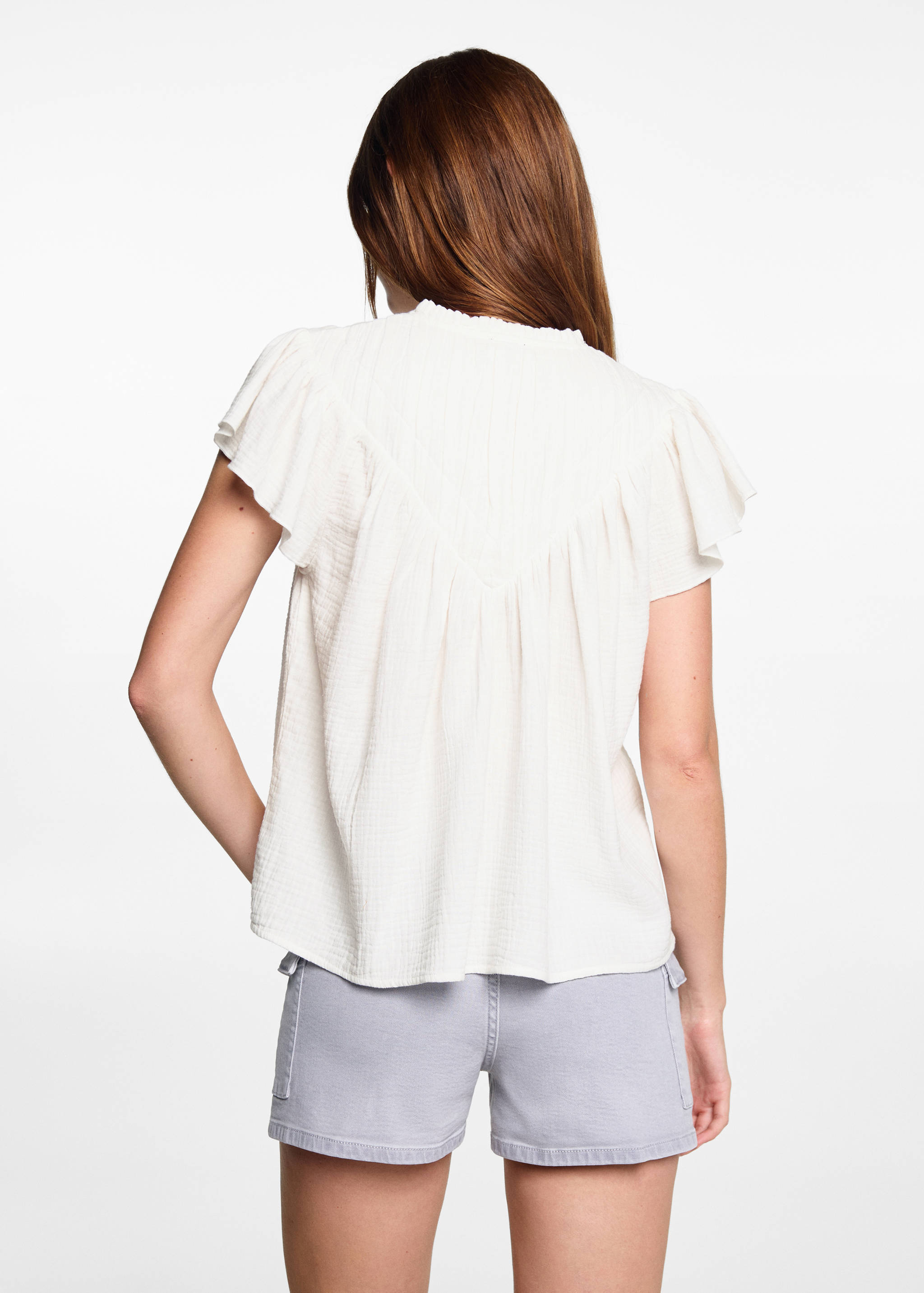 Blouse coton tissu plissé - Verso de l’article