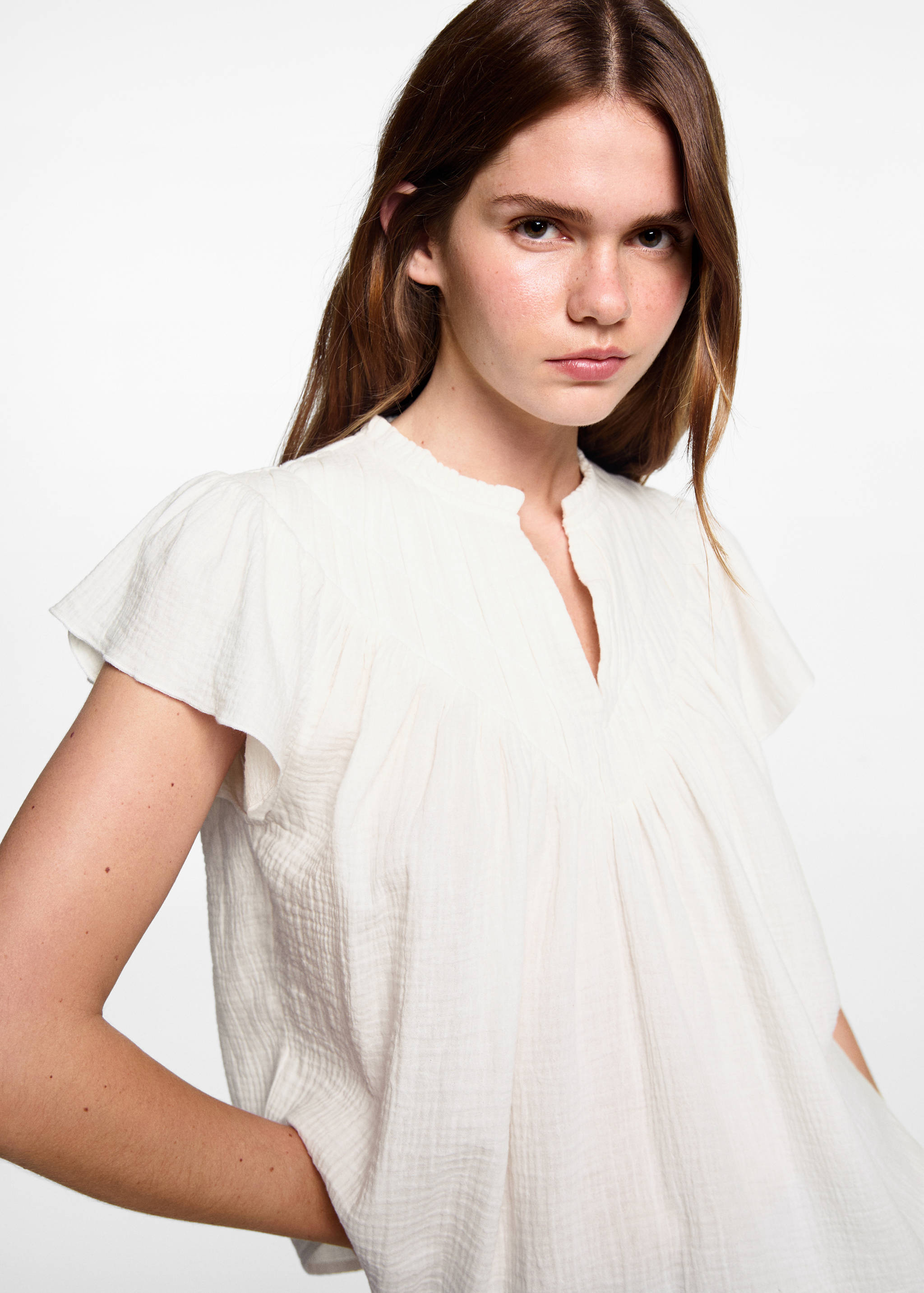 Blouse coton tissu plissé - Détail de l'article 1