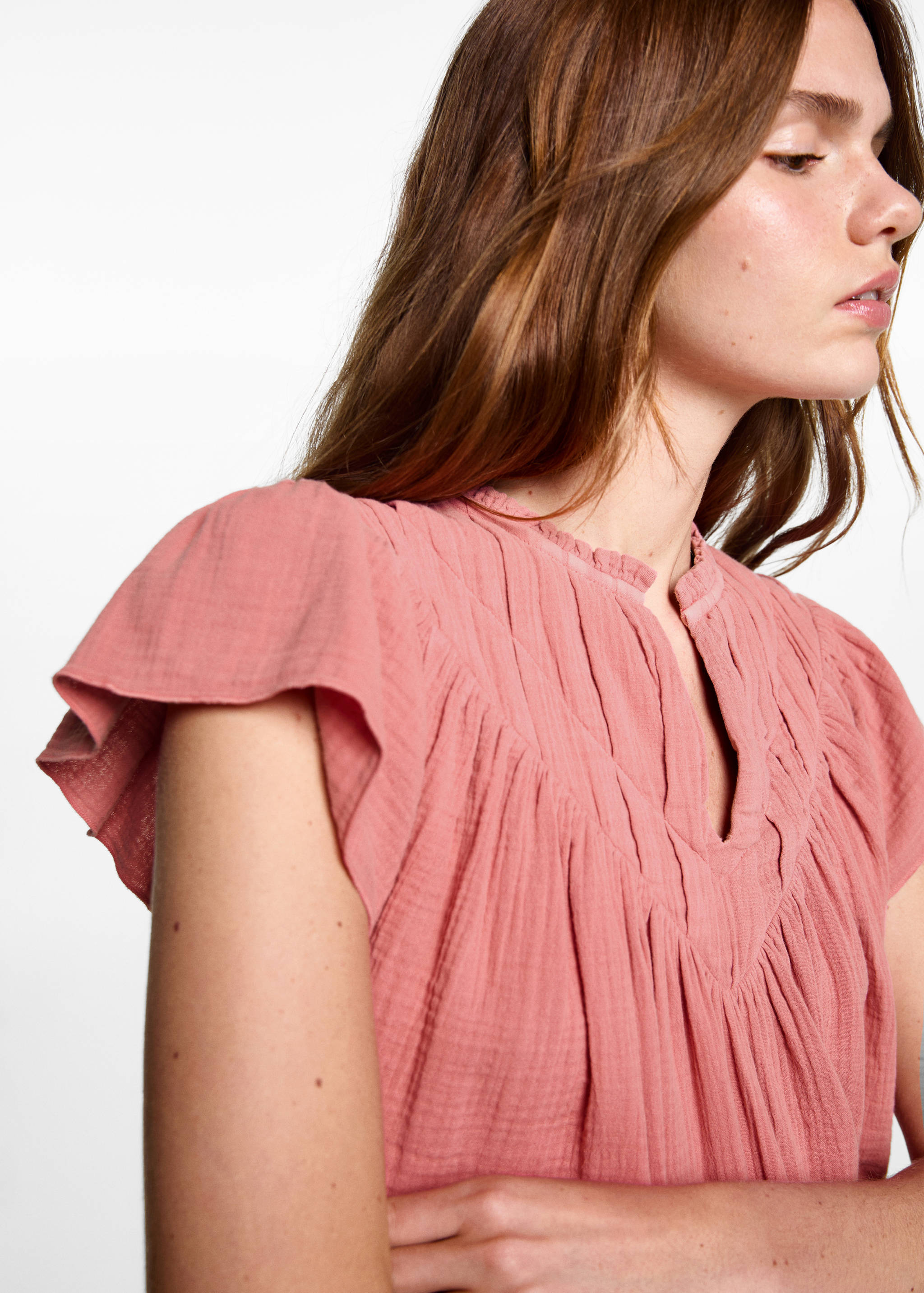 Blouse coton tissu plissé - Détail de l'article 1