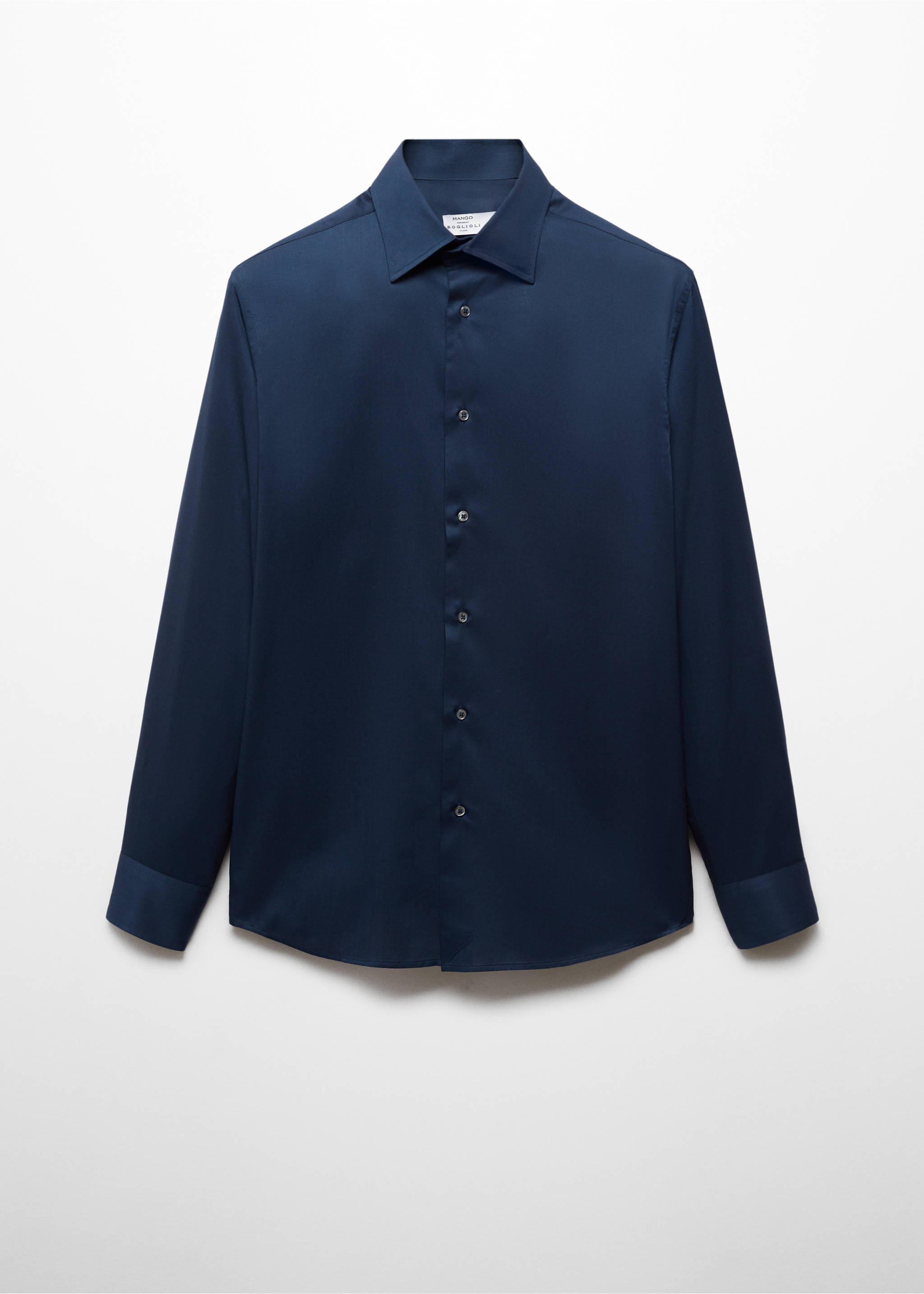 Slim-fit Tencel cotton shirt - Article without model, Dark Navy. Ref: 67098266-00.