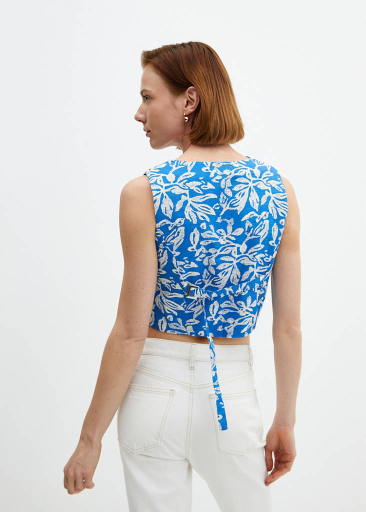 Gilet with tie closure — Blue