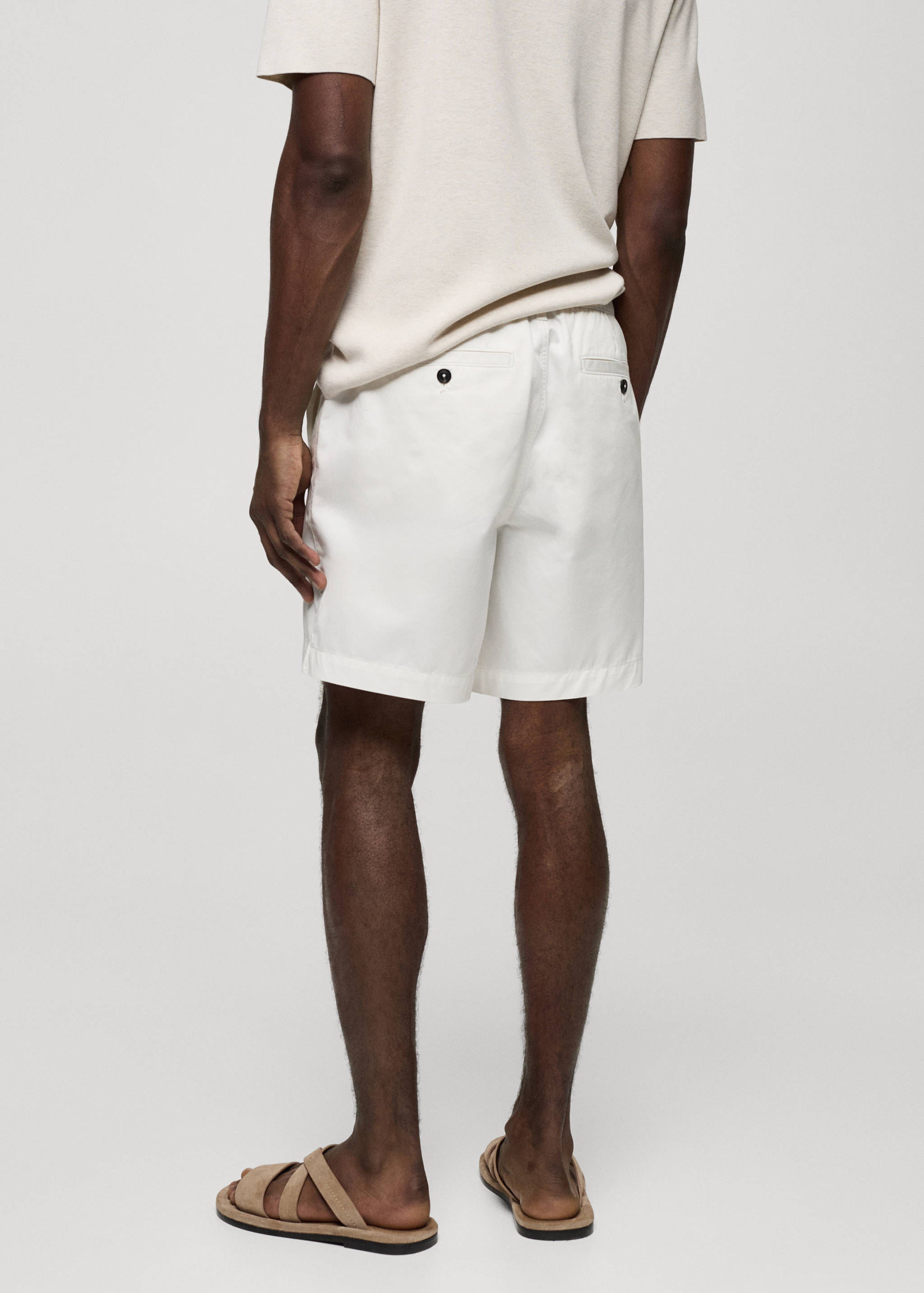 100% cotton bermuda shorts with drawstring - Reverse of the article