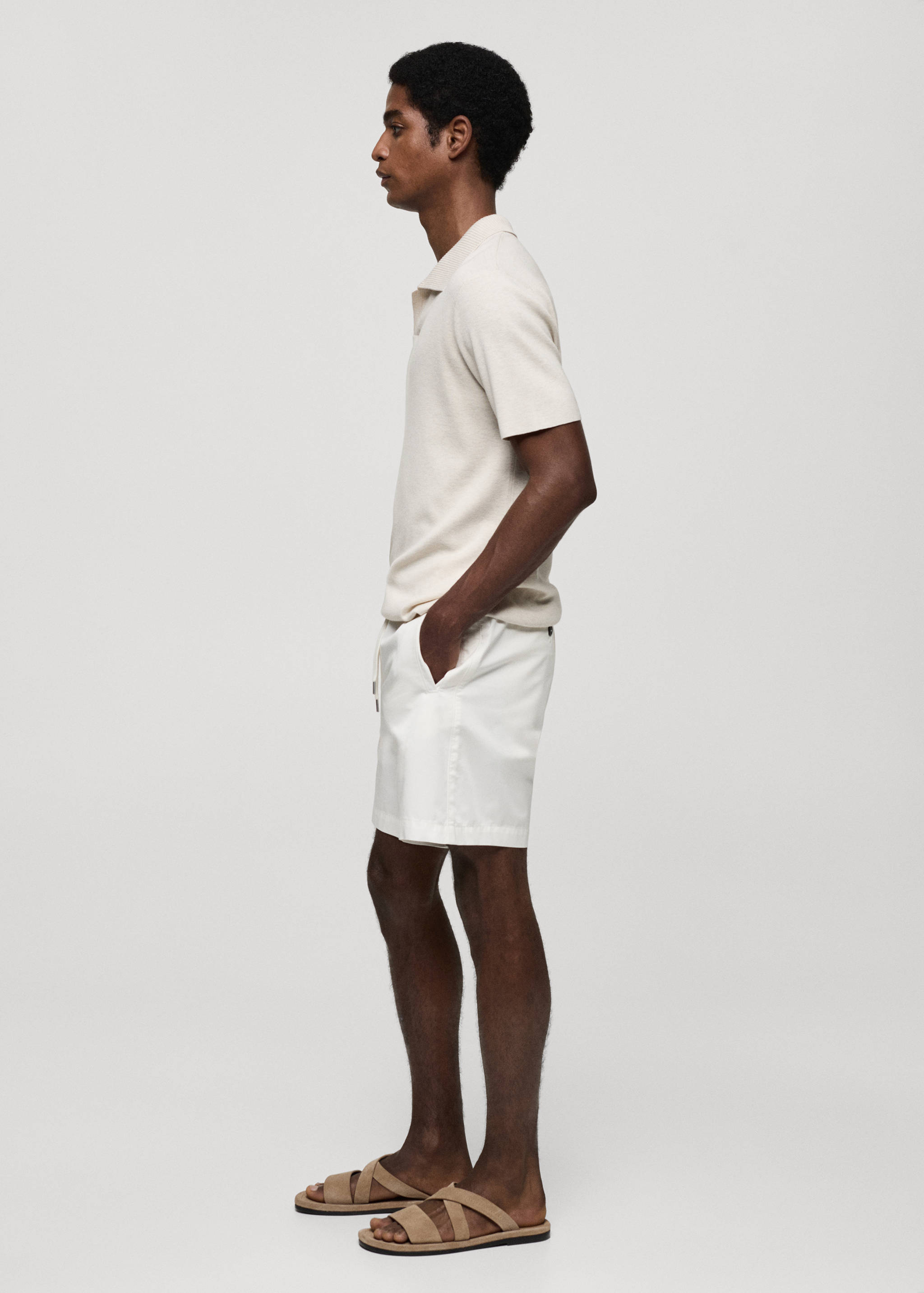 100% cotton bermuda shorts with drawstring - Details of the article 2
