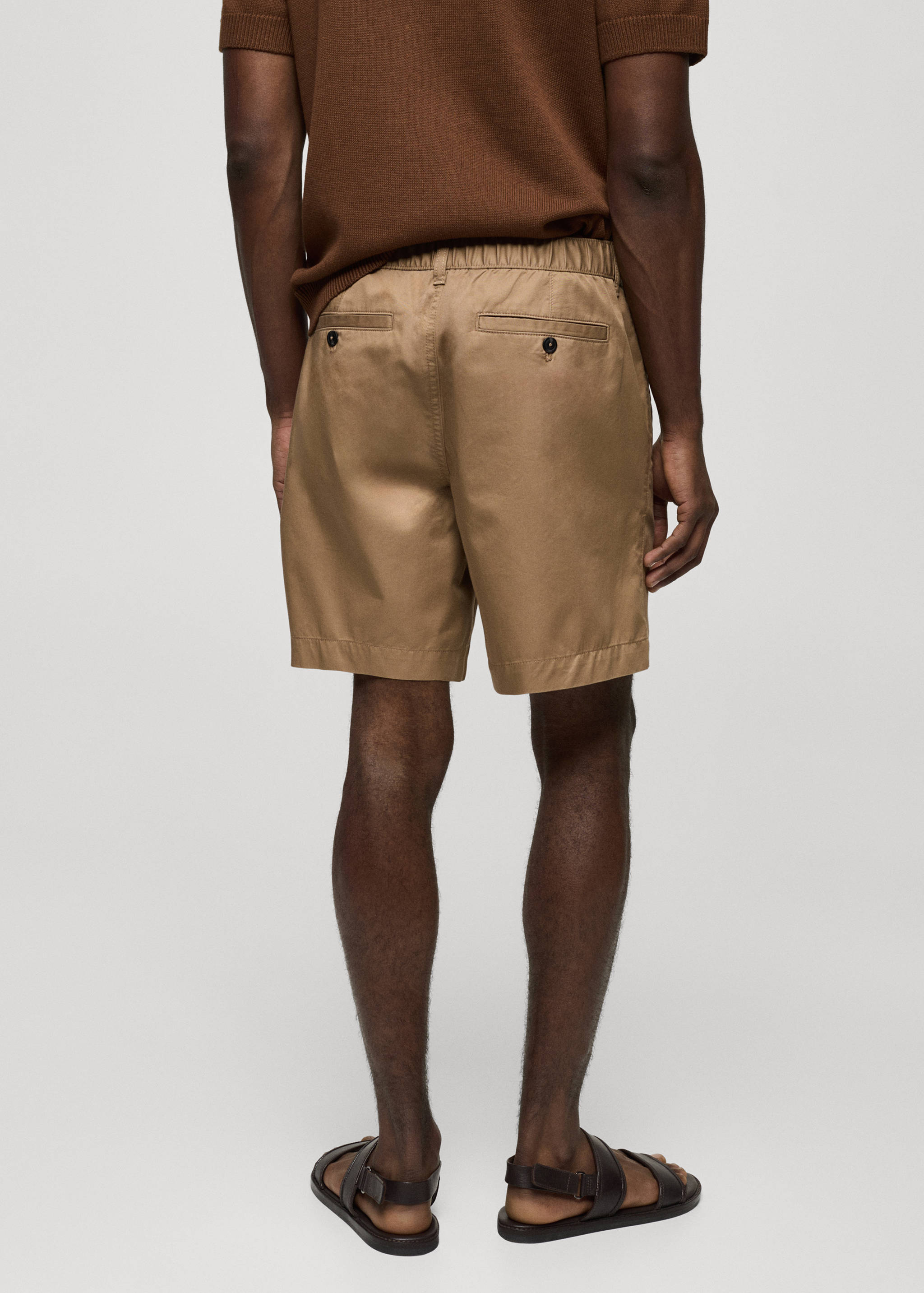 100% cotton bermuda shorts with drawstring - Reverse of the article