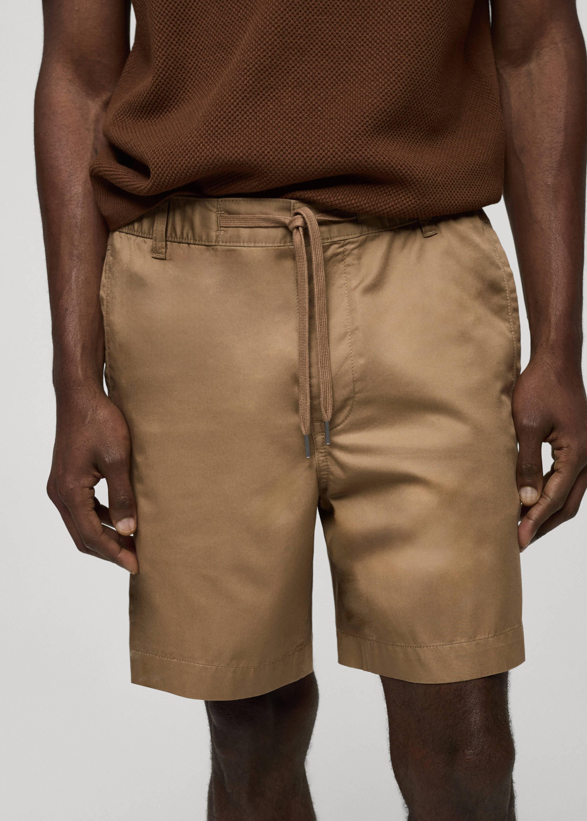 100% cotton bermuda shorts with drawstring - Details of the article 1