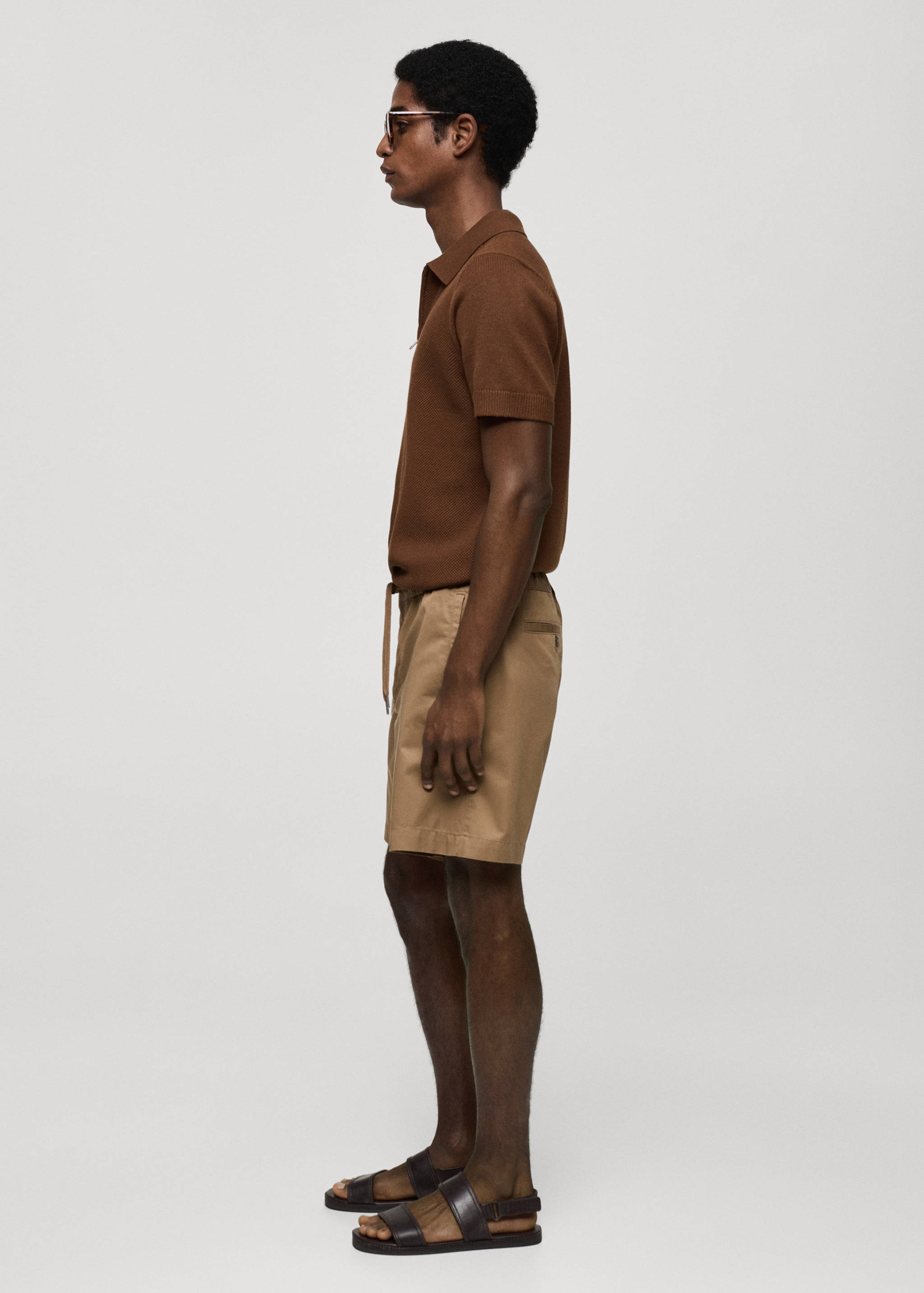 100% cotton bermuda shorts with drawstring - Details of the article 2