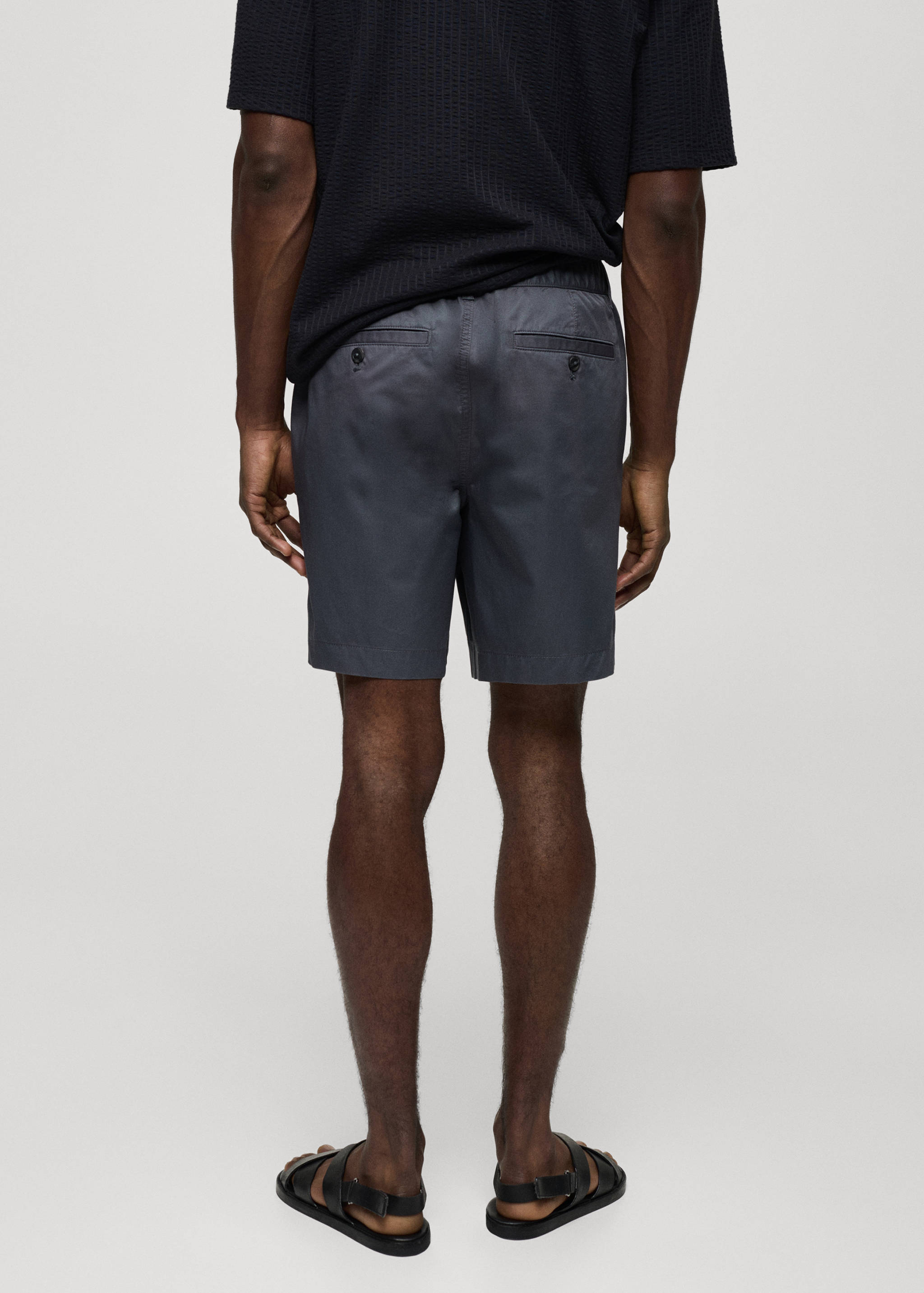 100% cotton bermuda shorts with drawstring - Reverse of the article