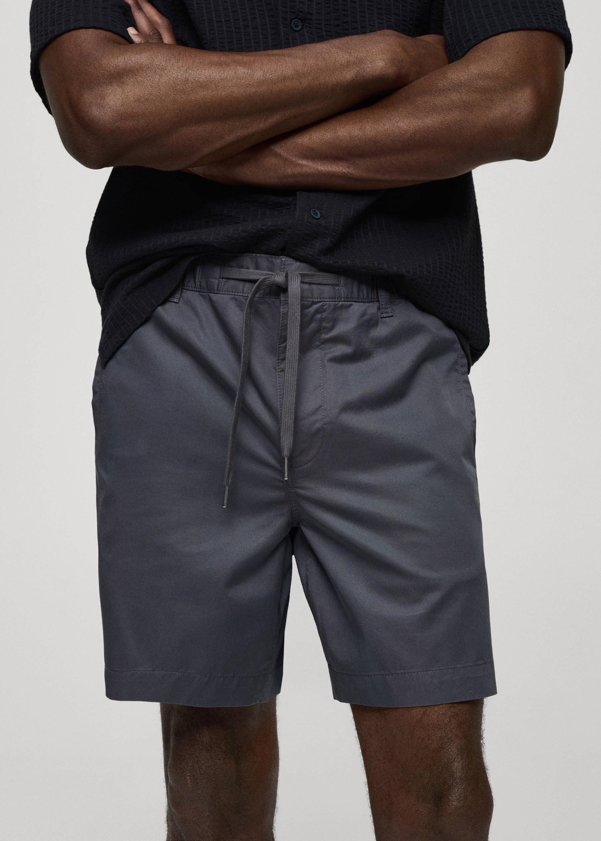 100% cotton bermuda shorts with drawstring - Details of the article 1