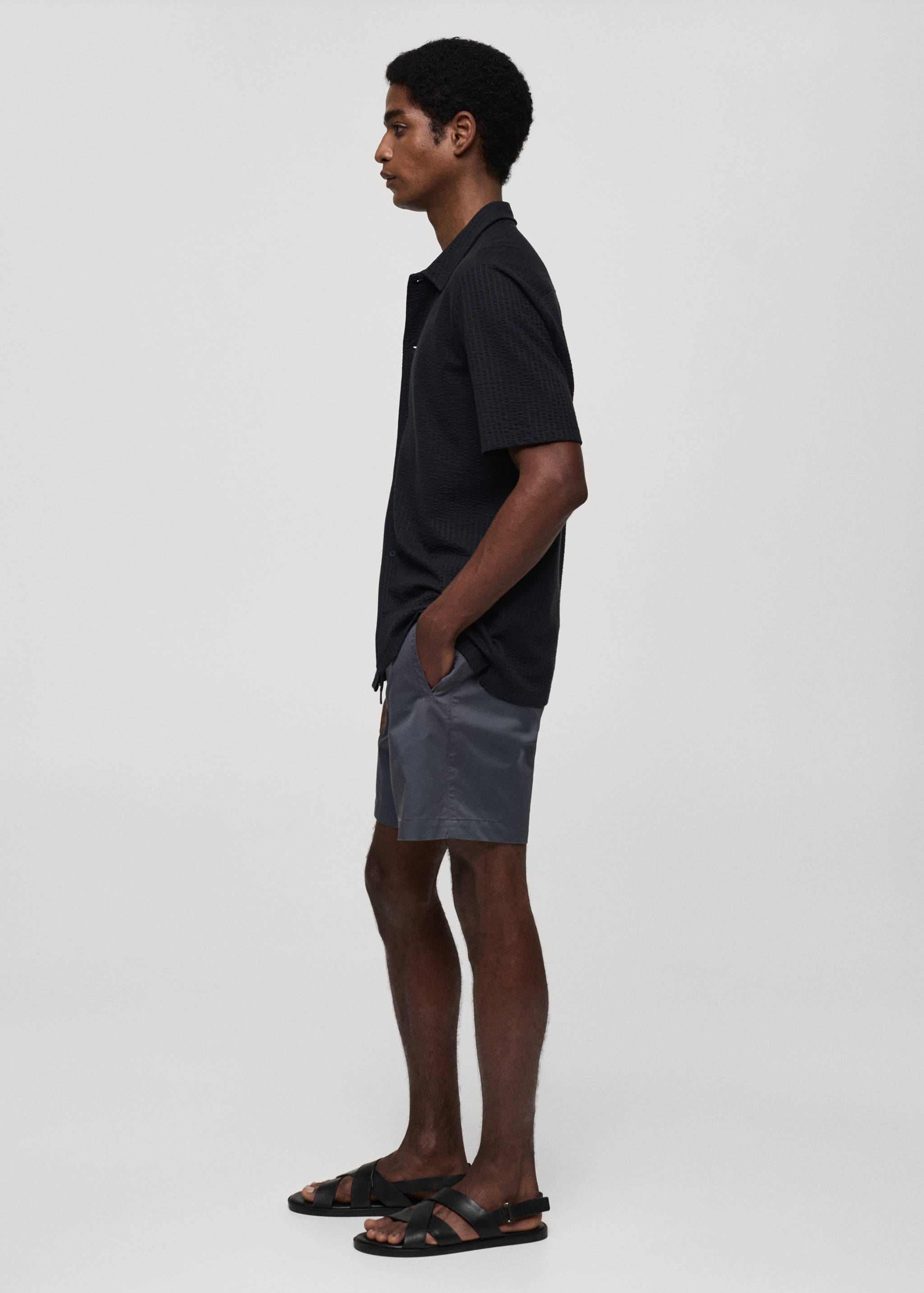 100% cotton bermuda shorts with drawstring - Details of the article 2