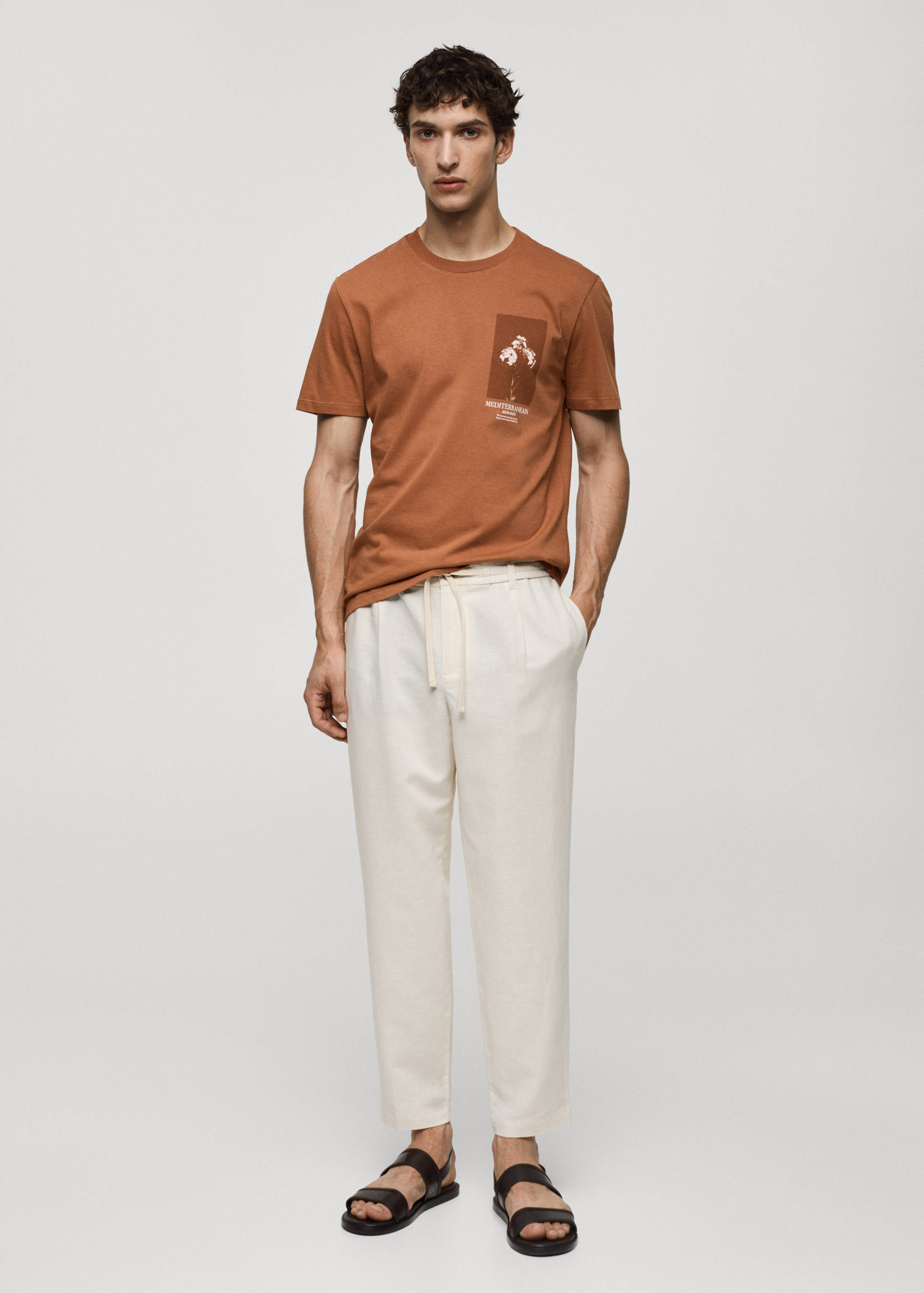 T-shirt slim-fit 100 % coton imprimé - Plan général