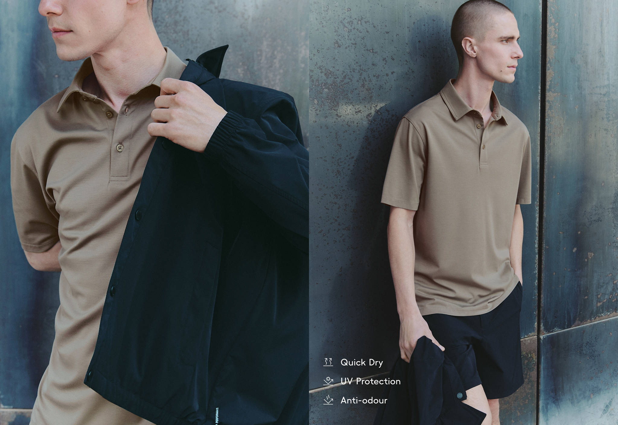 Polo slim-fit séchage rapide - Plan panoramique