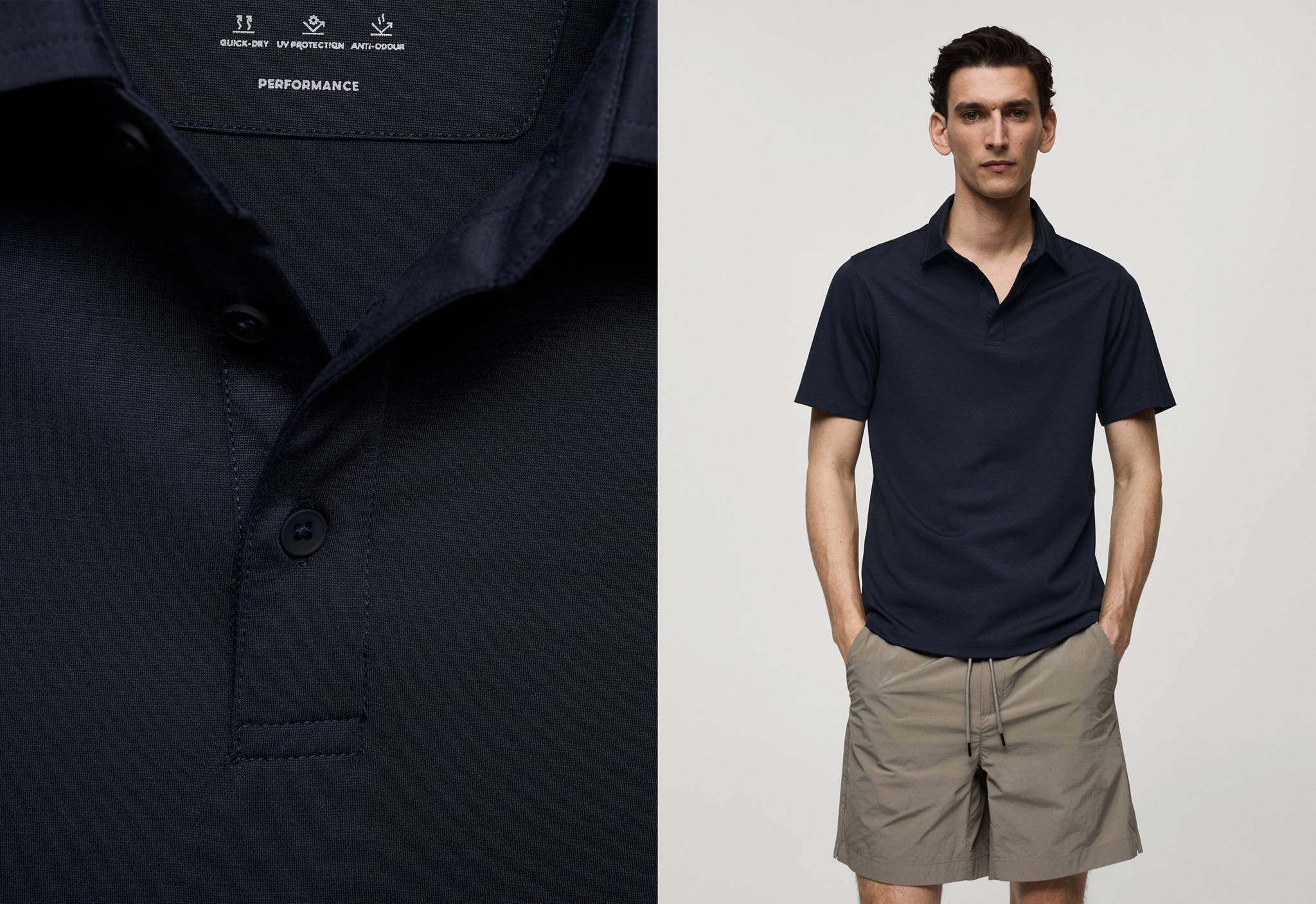 Polo slim-fit séchage rapide - Plan panoramique