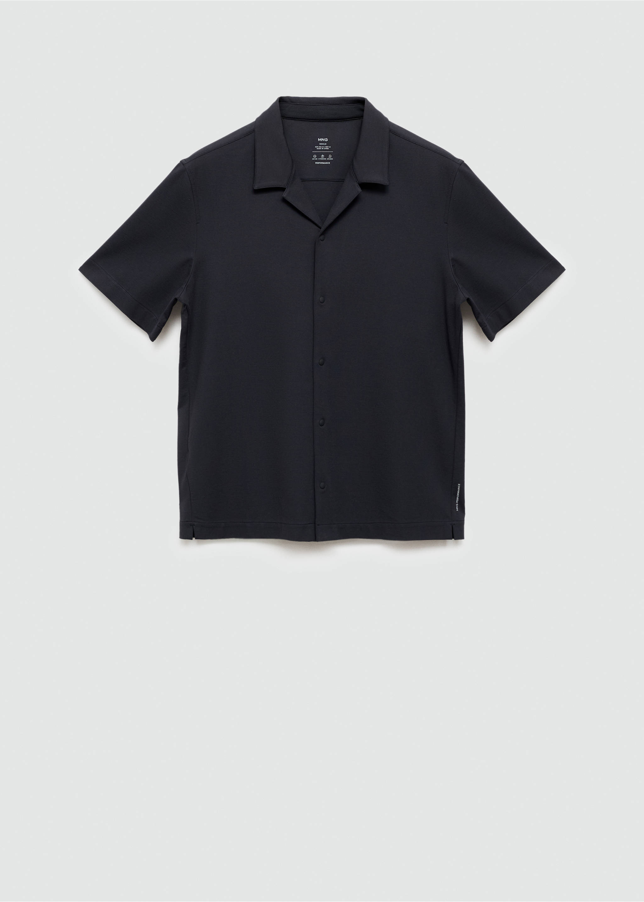 Camisa regular fit cuello bowling - Artículo sin modelo, Azul marino oscuro. Ref: 67099223-00.